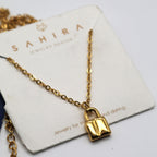 Sahira Mini Lock Necklace Gold