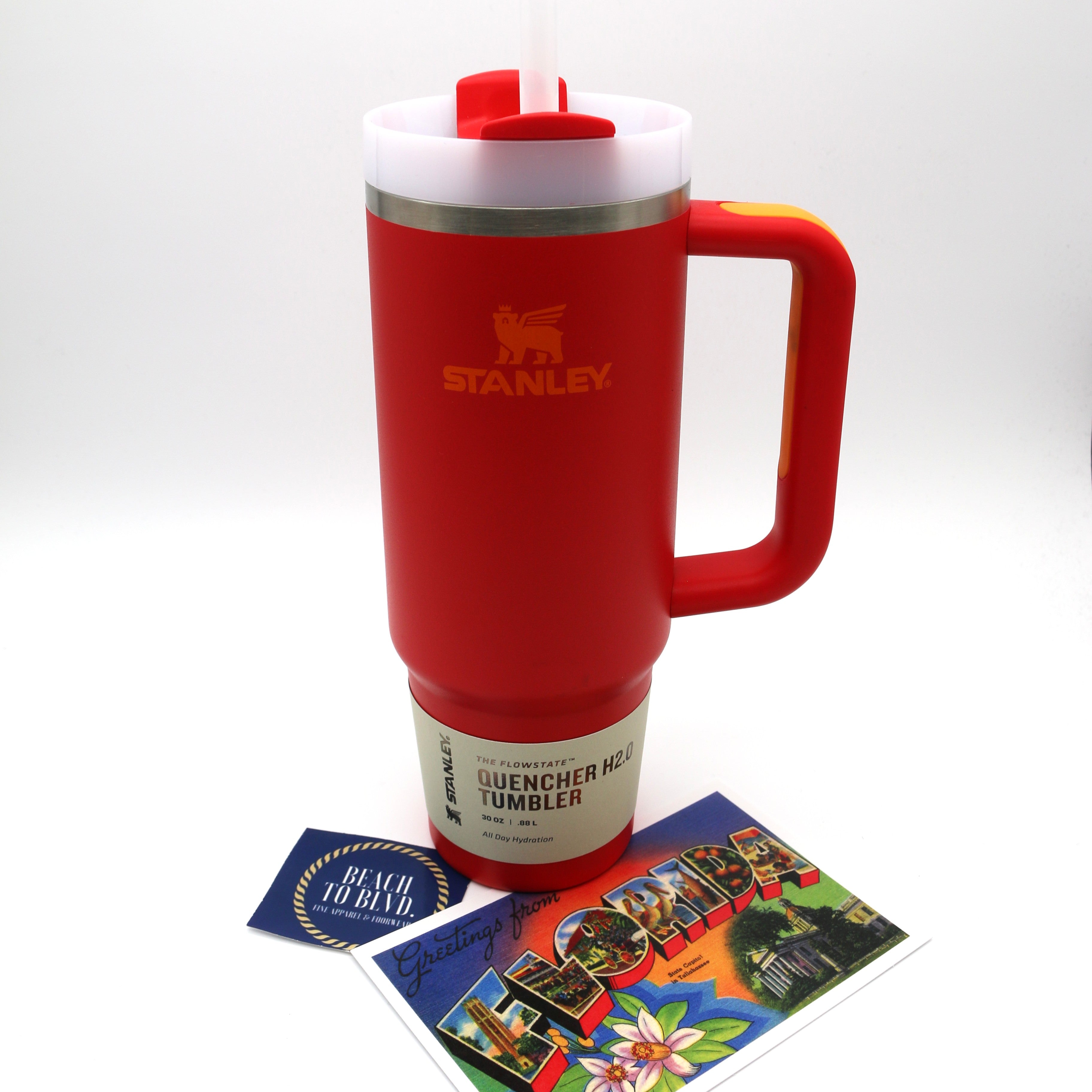 Stanley The Quencher H2.0 Flowstate Tumbler - Chili Red 30 Ounces - BeachToBlvd