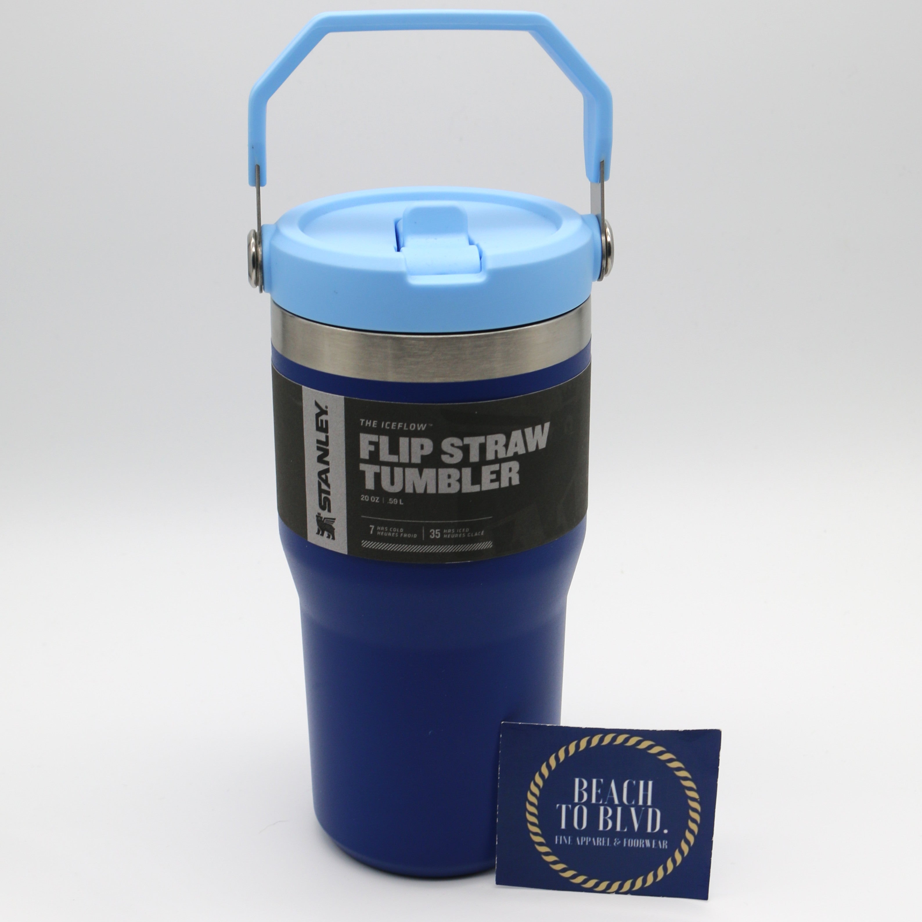 Stanley The Iceflow Classic Flip Straw Tumbler 20 Ounce - Lapis - BeachToBlvd