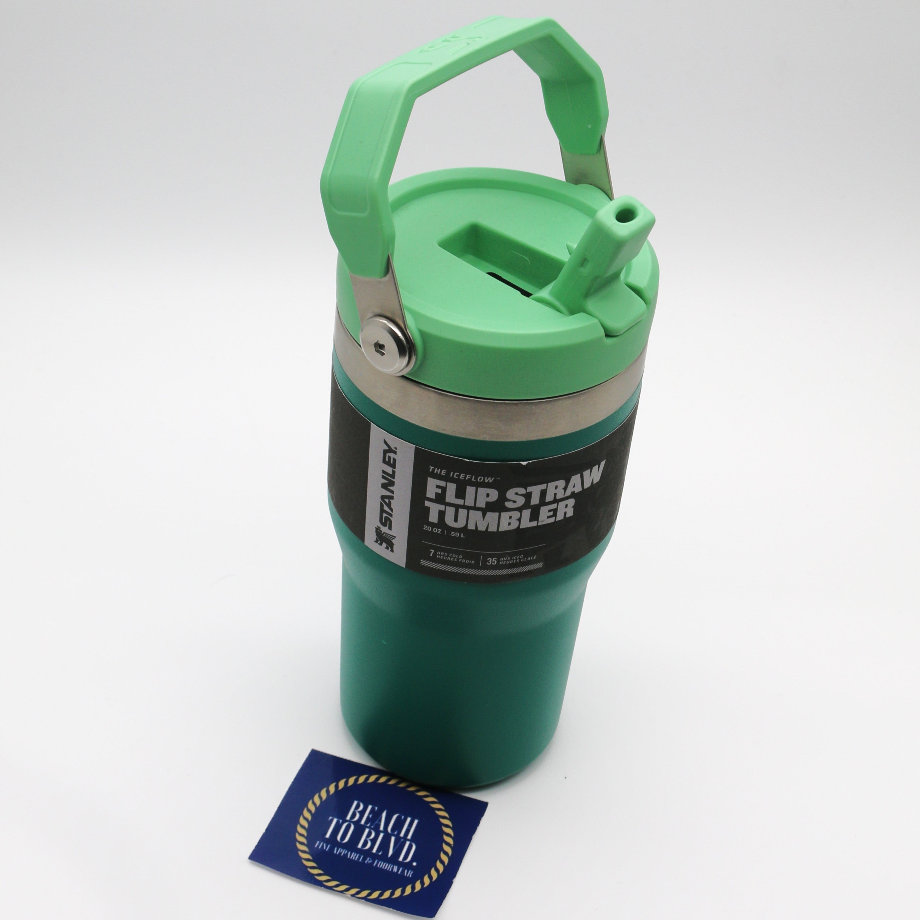 Stanley The Iceflow Classic Flip Straw Tumbler 20 Ounce - Dark Green - BeachToBlvd