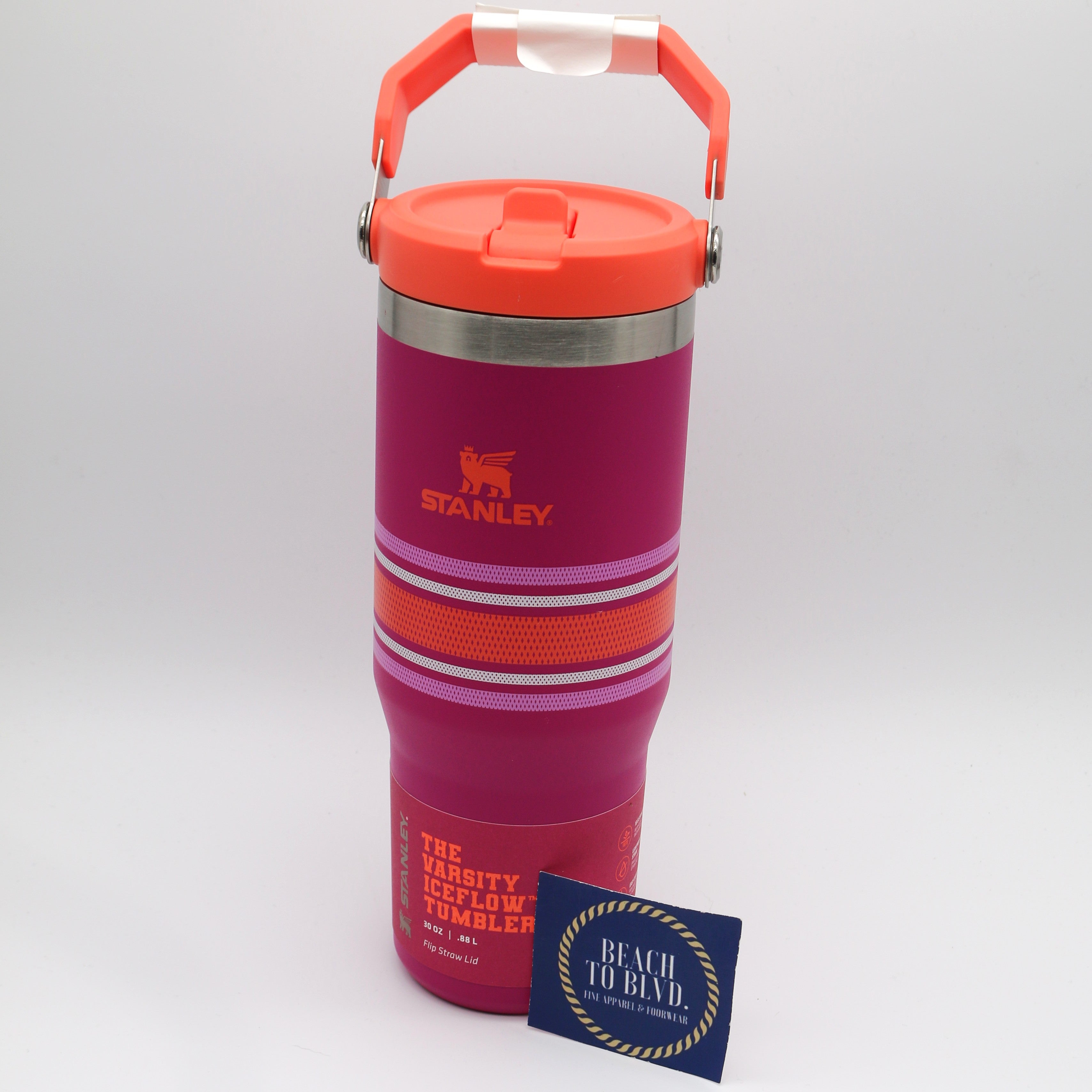 Stanley The Varsity Iceflow Flip Straw Tumbler 30 oz - Fuchsia Mesh - BeachToBlvd