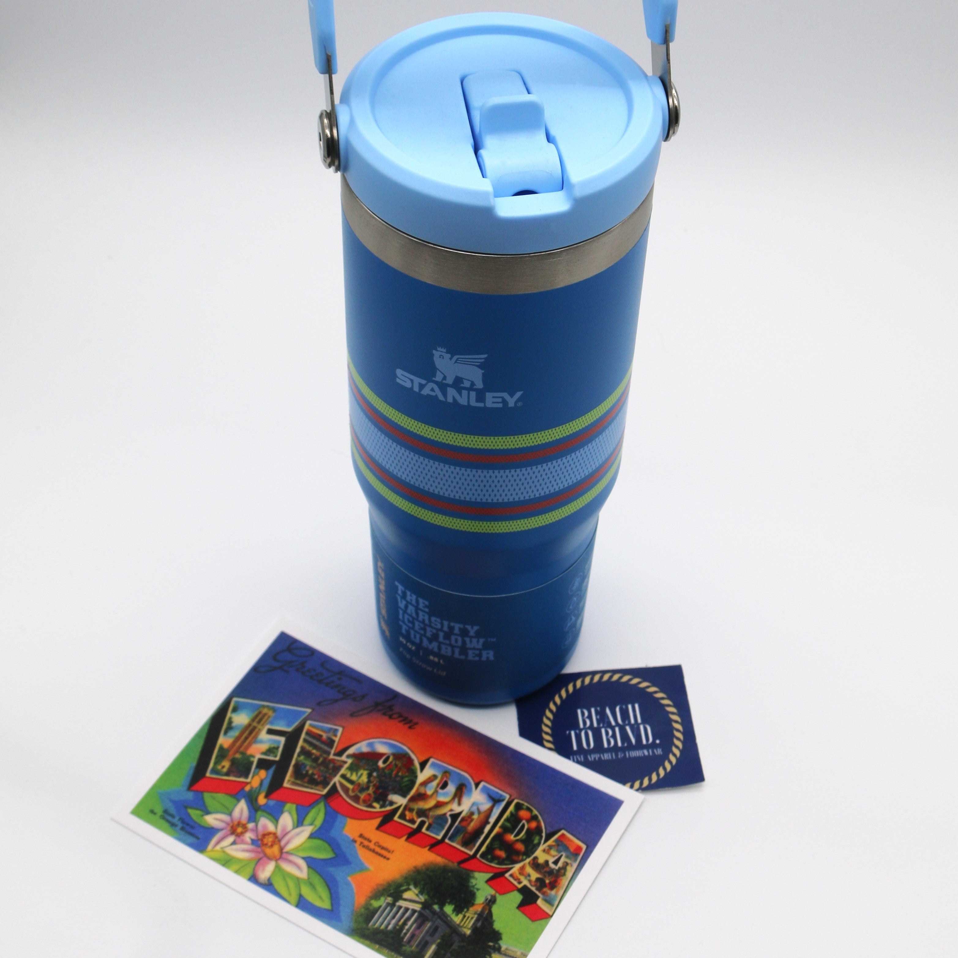 Stanley The Varsity Iceflow Flip Straw Tumbler 30 oz - Azure Mesh - BeachToBlvd