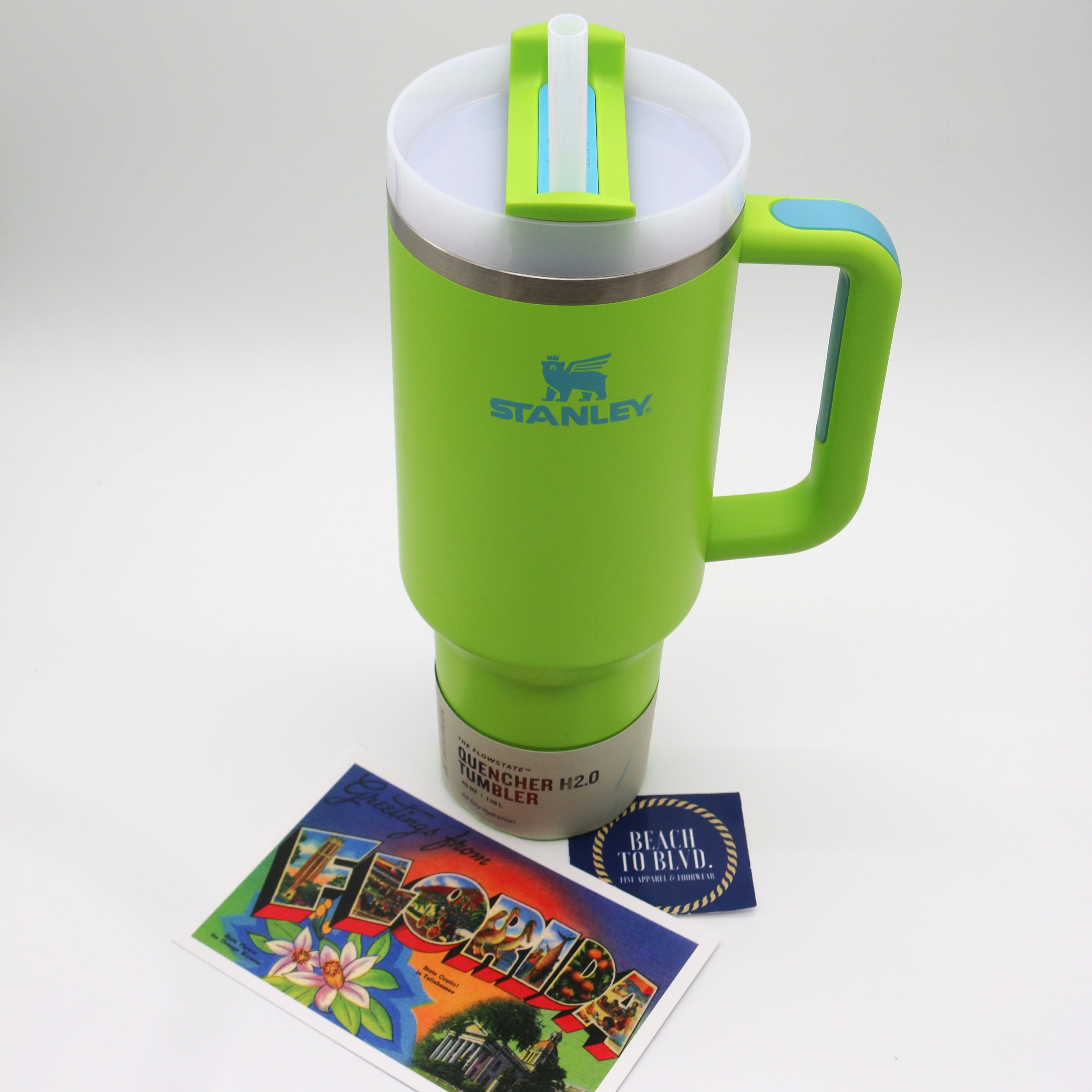Stanley The Quencher H2.0 Flowstate Tumbler - Bright Lime 30 Ounces - BeachToBlvd