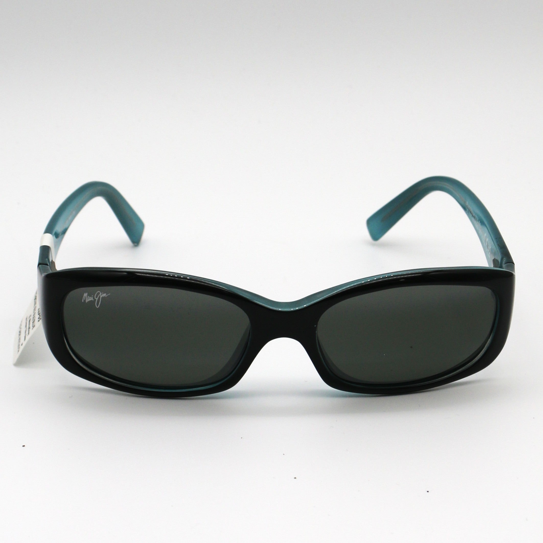 Maui Jim 219 Punchbowl Polarized Sunglasses - Black & Blue Frame - Grey Mirror Lens - BeachToBlvd