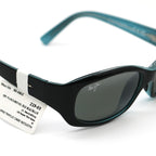 Maui Jim 219 Punchbowl Polarized Sunglasses - Black & Blue Frame - Grey Mirror Lens - BeachToBlvd