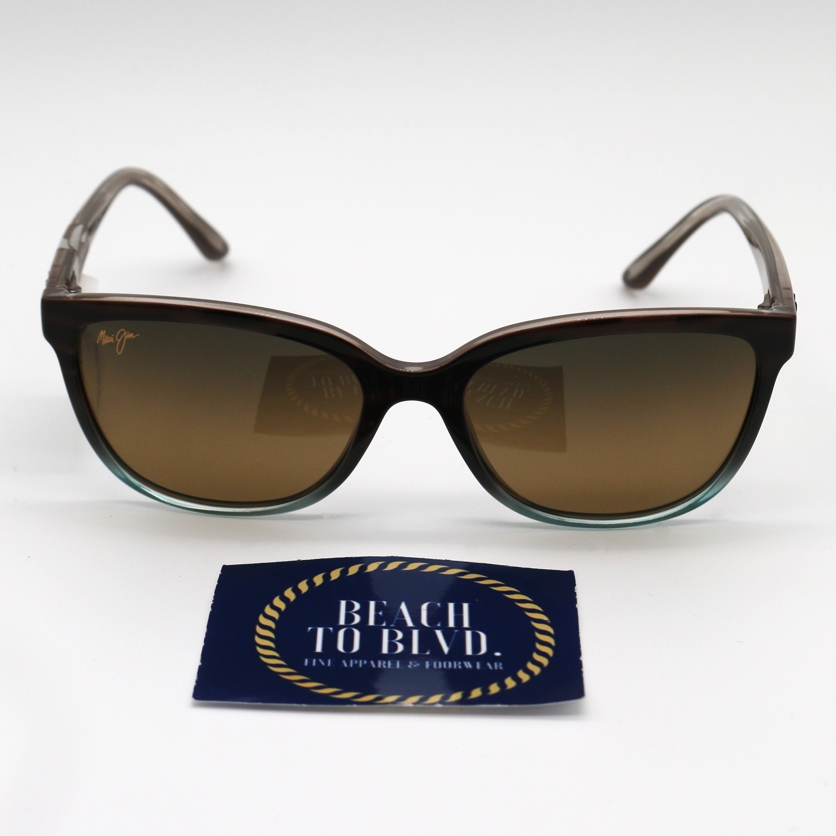 Maui Jim 758 Honi Polarized Sunglasses Sandstone\Blue Frame with HCL Bronze Lens - BeachToBlvd