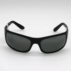 Maui Jim Sunglasses Peahi Wrap Sunglasses - Gloss Black - 202-02 - BeachToBlvd