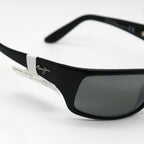 Maui Jim Sunglasses Peahi Wrap Sunglasses - Gloss Black - 202-02 - BeachToBlvd