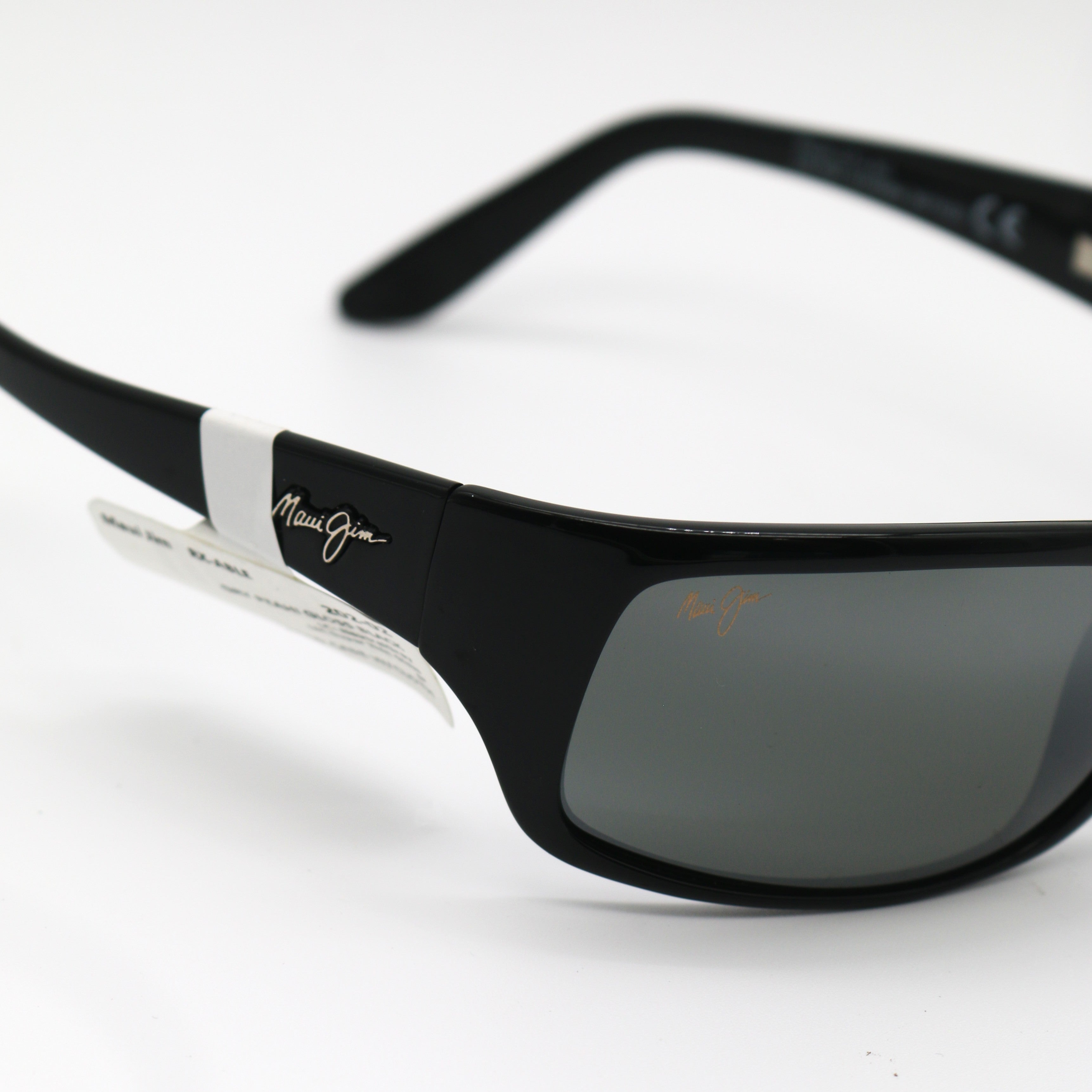 Maui Jim Sunglasses Peahi Wrap Sunglasses - Gloss Black - 202-02 - BeachToBlvd