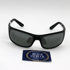 Maui Jim Sunglasses Peahi Wrap Sunglasses - Gloss Black - 202-02 - BeachToBlvd