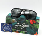 Maui Jim Sunglasses Peahi Wrap Sunglasses - Gloss Black - 202-02 - BeachToBlvd