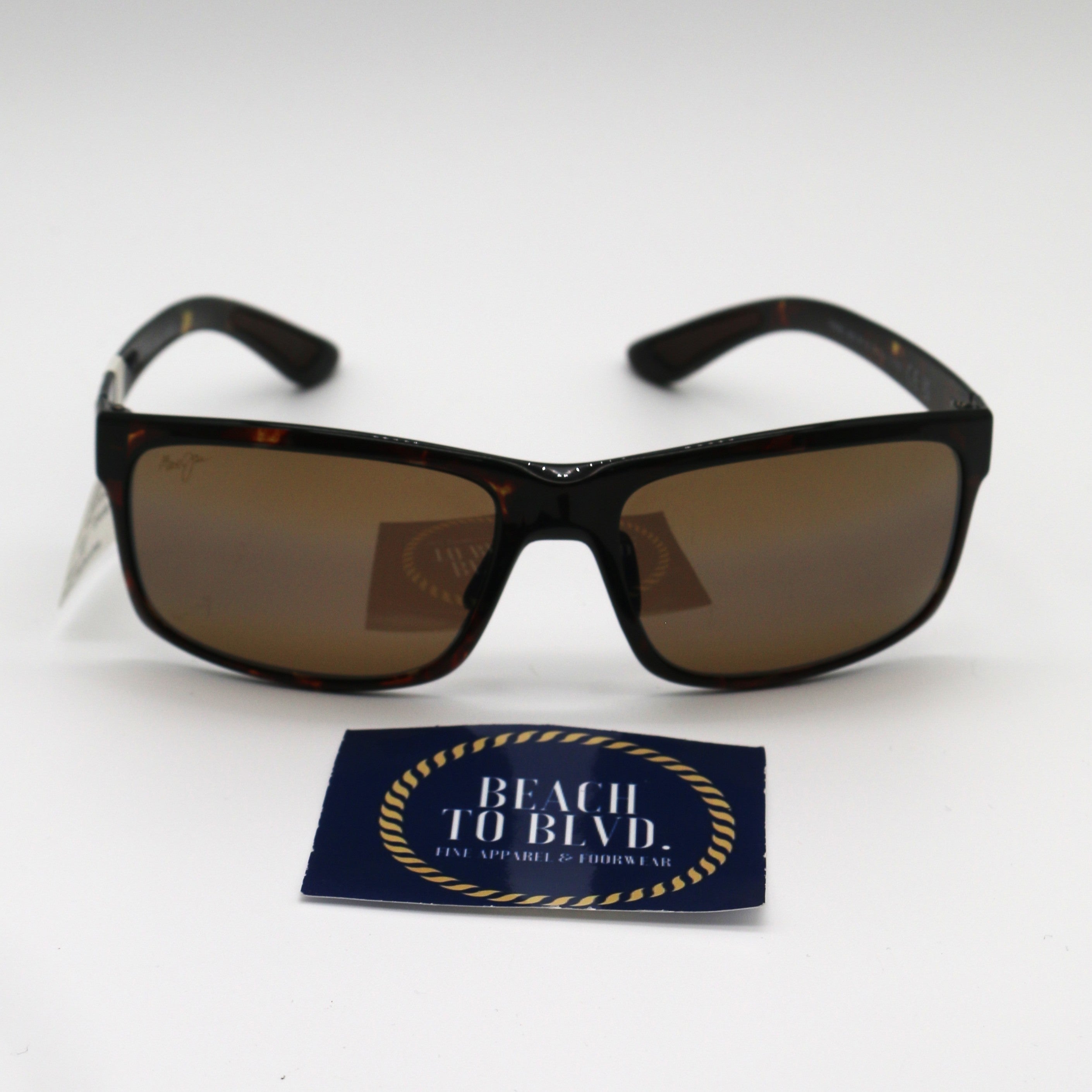 Maui Jim Sunglasses Pokowai Arch - Olive Tortoise Frame - Bronze Lens - BeachToBlvd