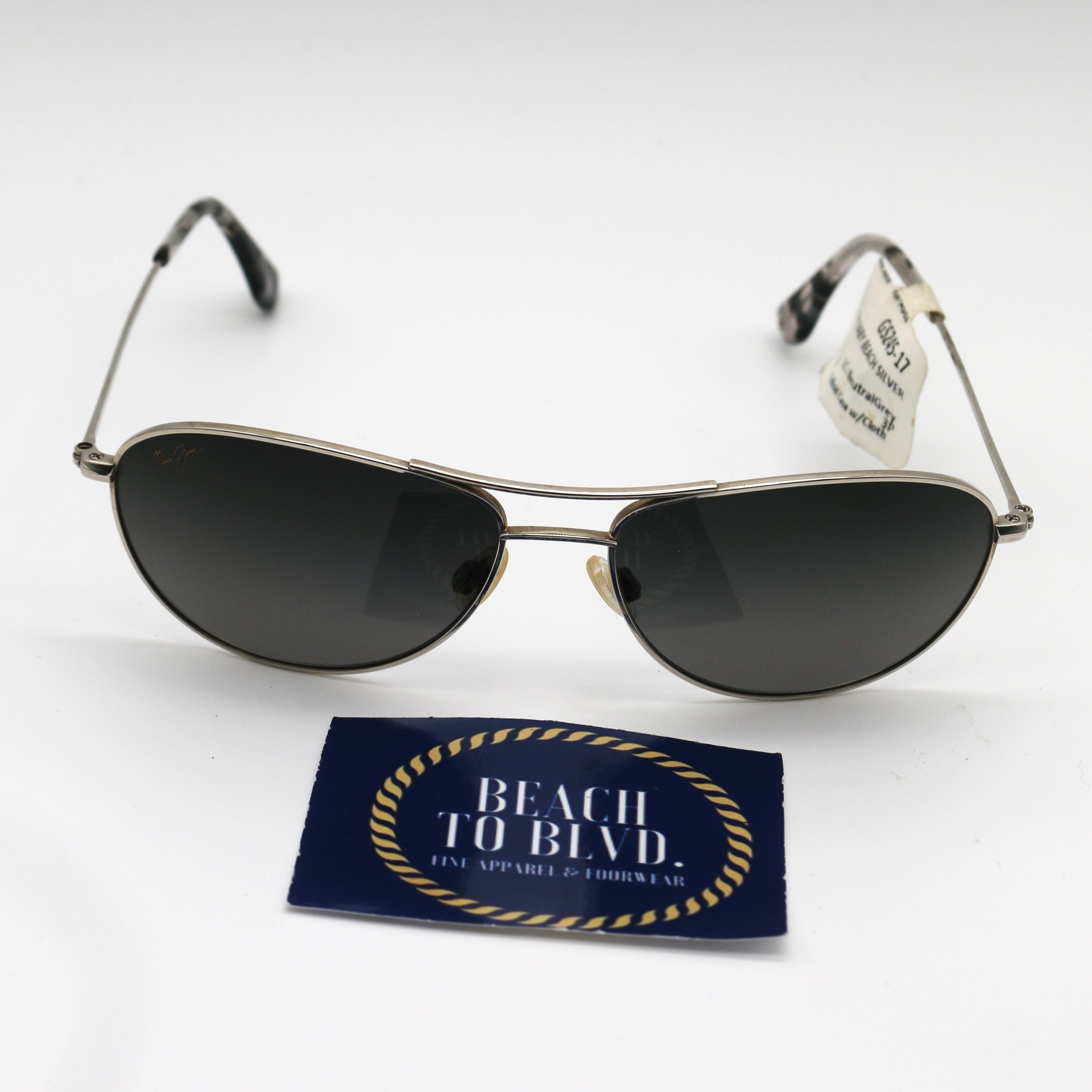 Maui Jim Sunglasses Baby Beach Silver Frame w\ Gray Lens - BeachToBlvd