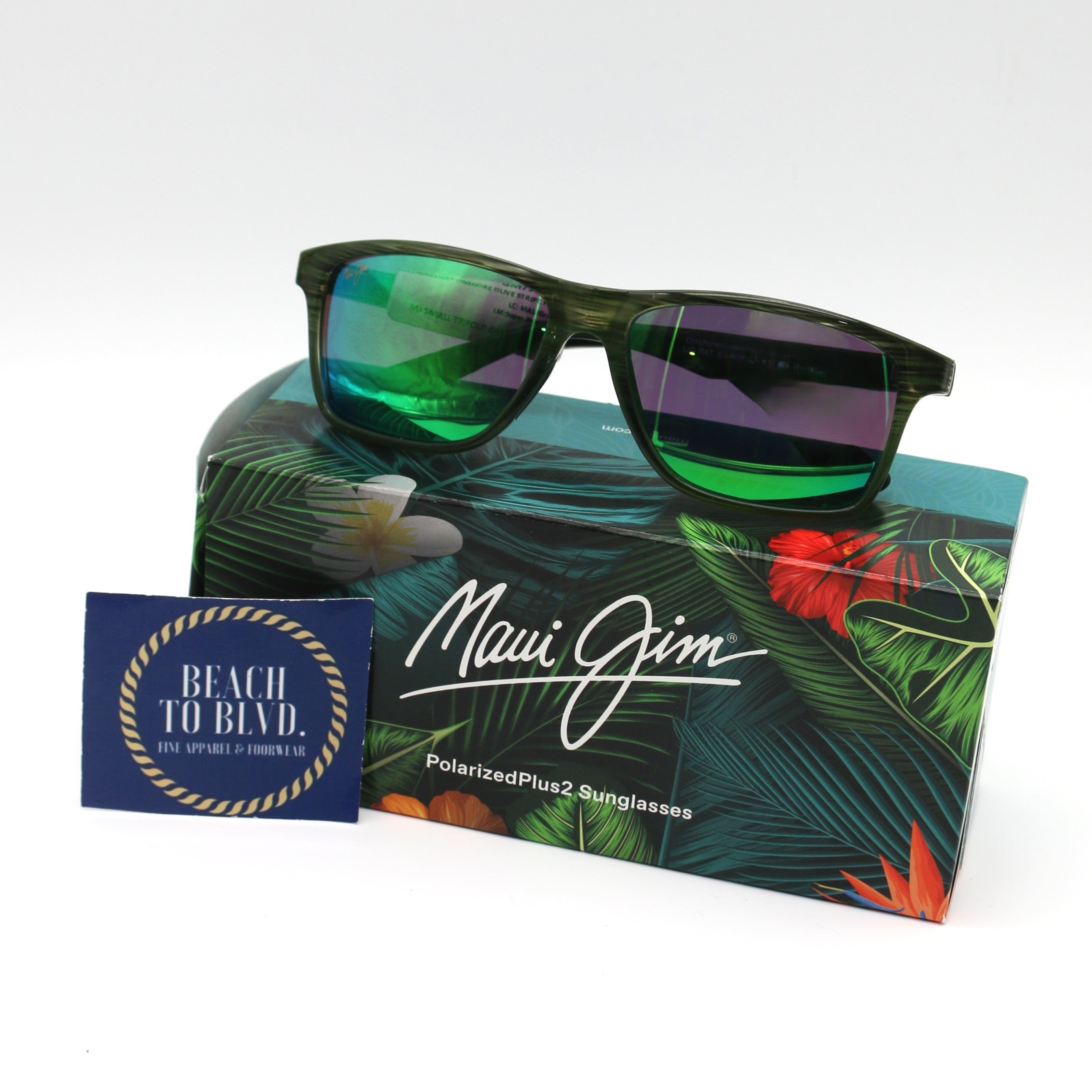 Maui Jim Onshore Polarized Sunglasses - Green Frame \ Green Lens - BeachToBlvd