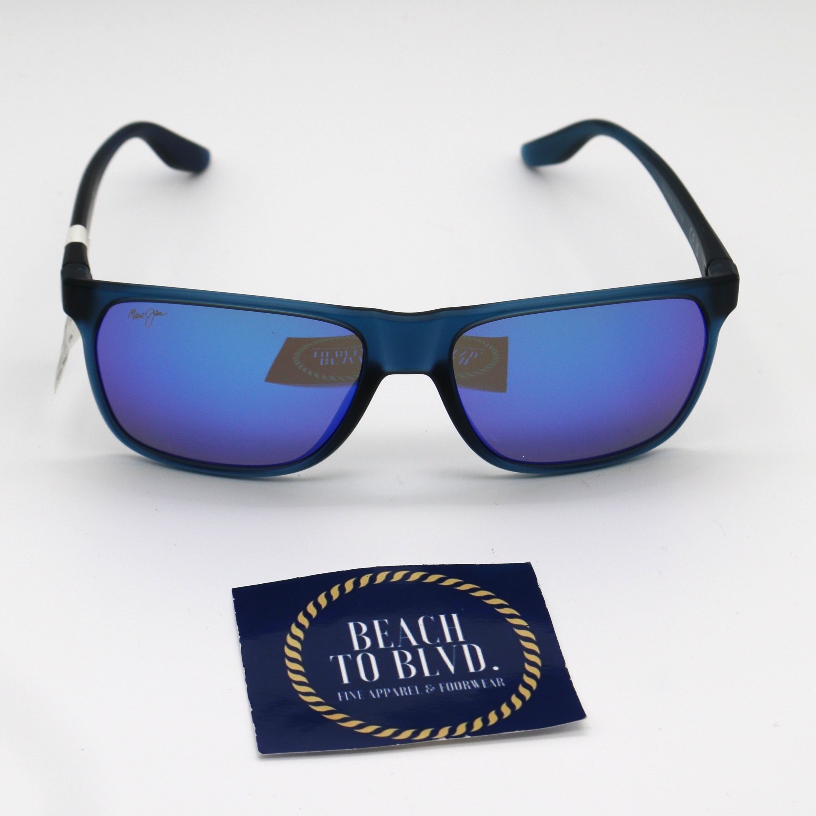 Maui Jim Pailolo Polarized Sunglasses - Blue Frame \ Blue Hawaii Mirror Lens - BeachToBlvd