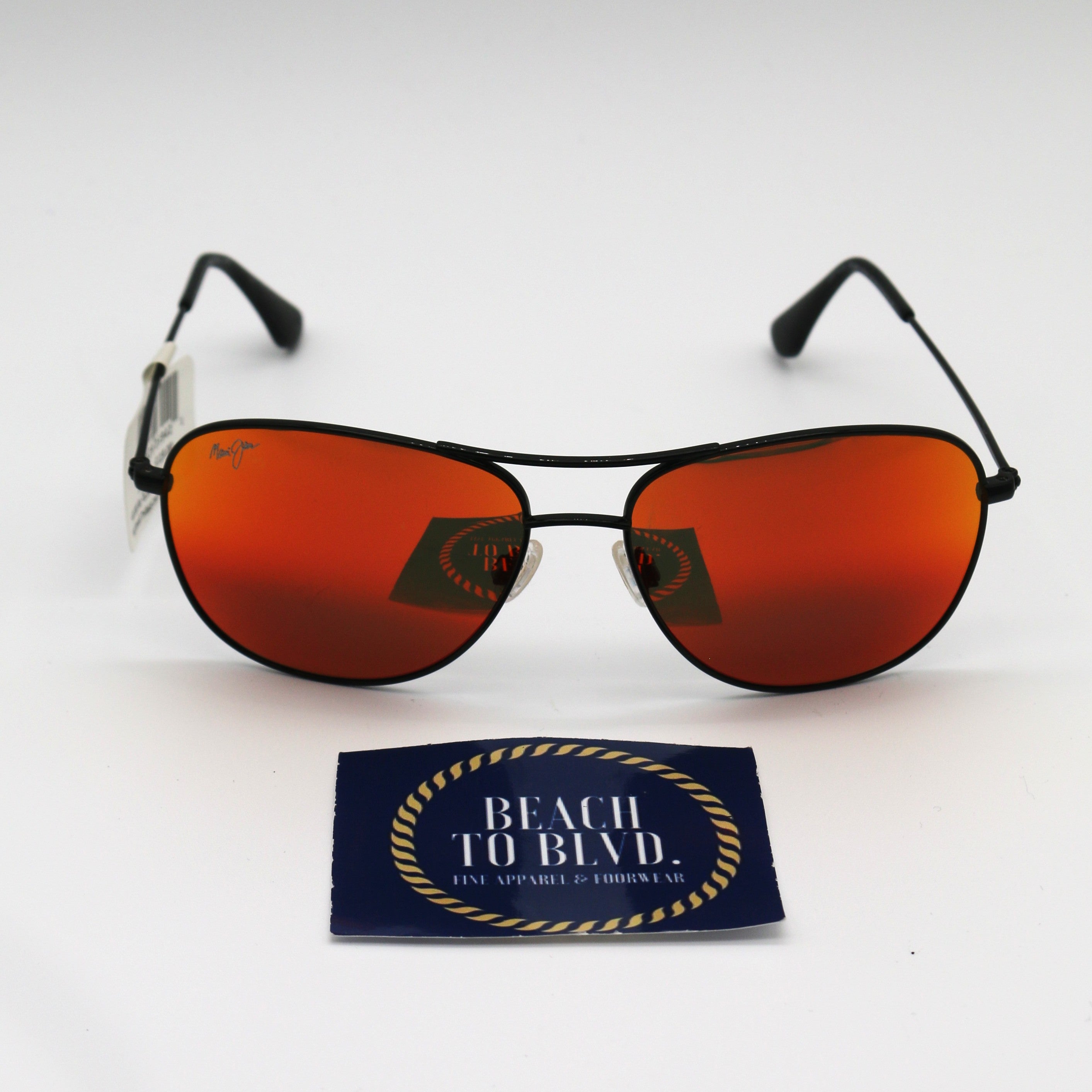 Maui Jim Sunglasses Cliff House Sunglasses Black Gloss Frame With Hawaii Lava Lens - Rm247-02 - BeachToBlvd