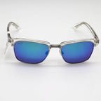 Maui Jim Kawika Blue Hawaii Square Unisex Sunglasses - Crystal Frame - Blue Hawaii Lens - BeachToBlvd