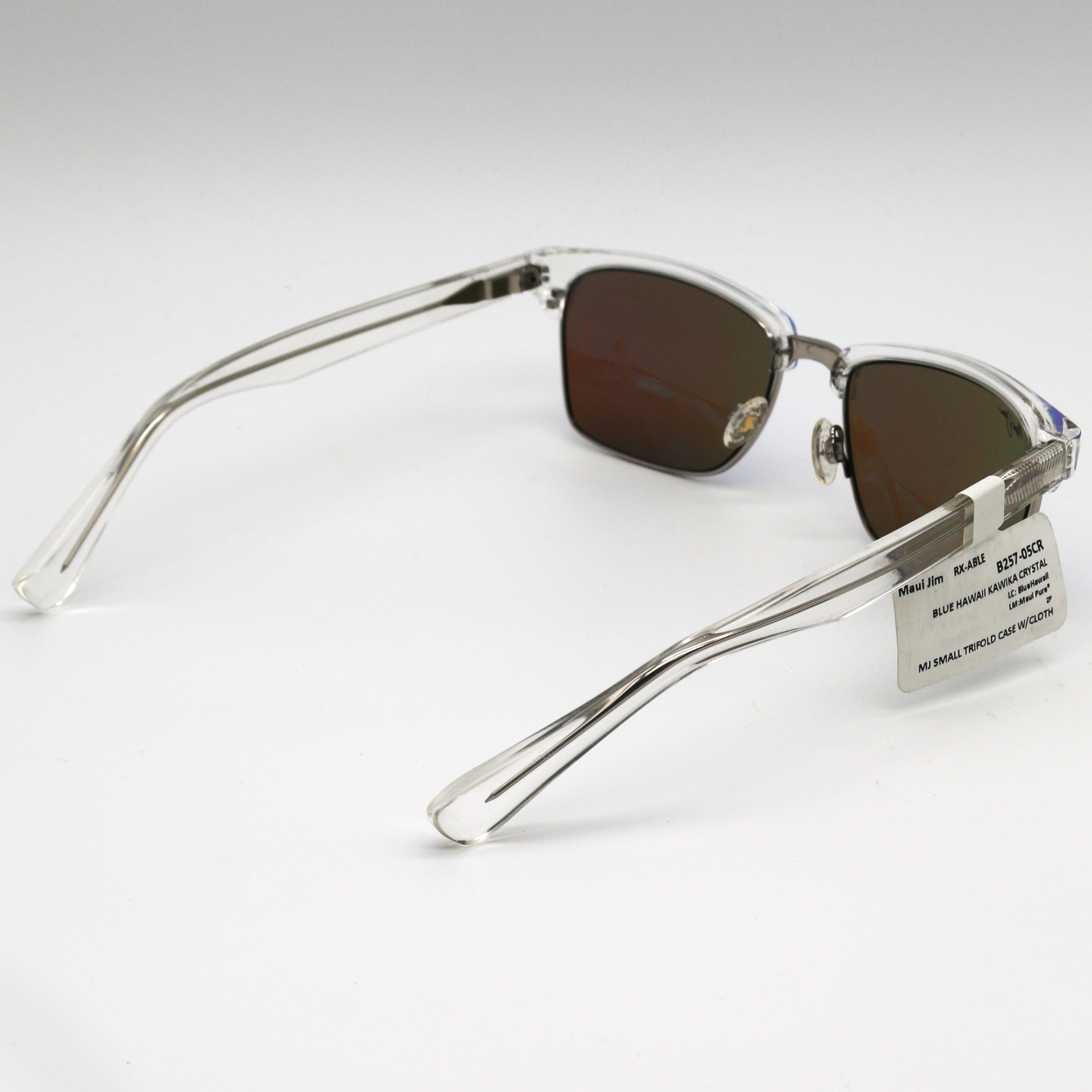 Maui Jim Kawika Blue Hawaii Square Unisex Sunglasses - Crystal Frame - Blue Hawaii Lens - BeachToBlvd