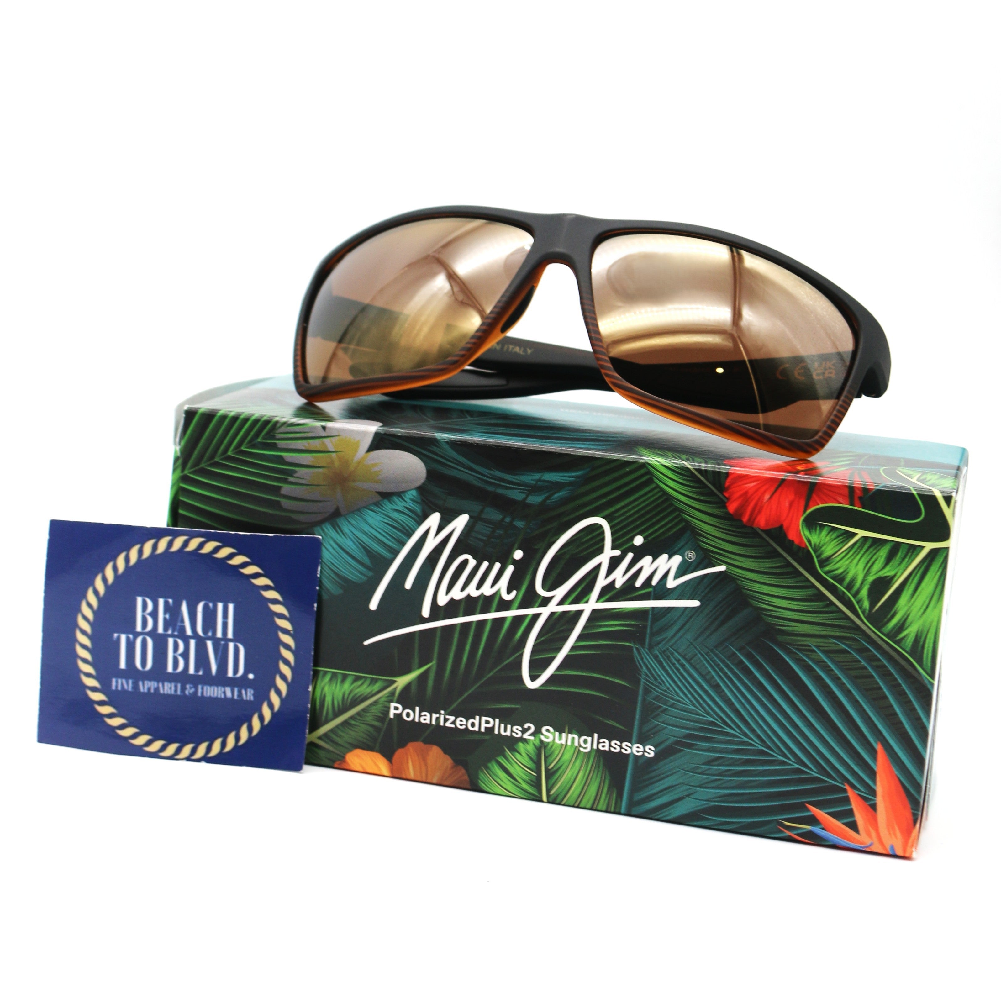 Maui Jim Sunglasses Alenuihaha - Dark Brown Stripe Frame w\ Bronze Lens - BeachToBlvd