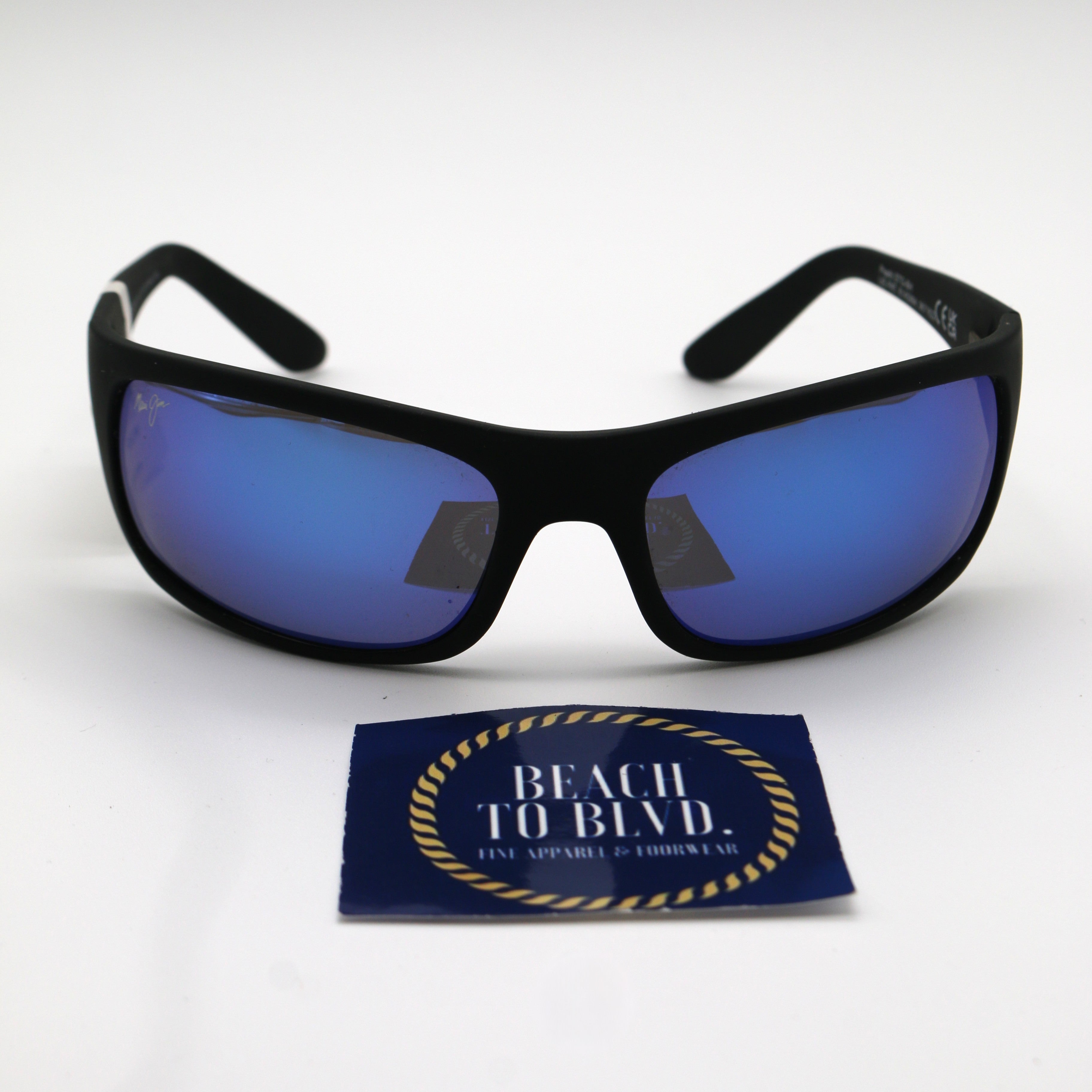 Maui Jim Sunglasses Peahi - Black Matte Frame w\ Blue Lens - BeachToBlvd