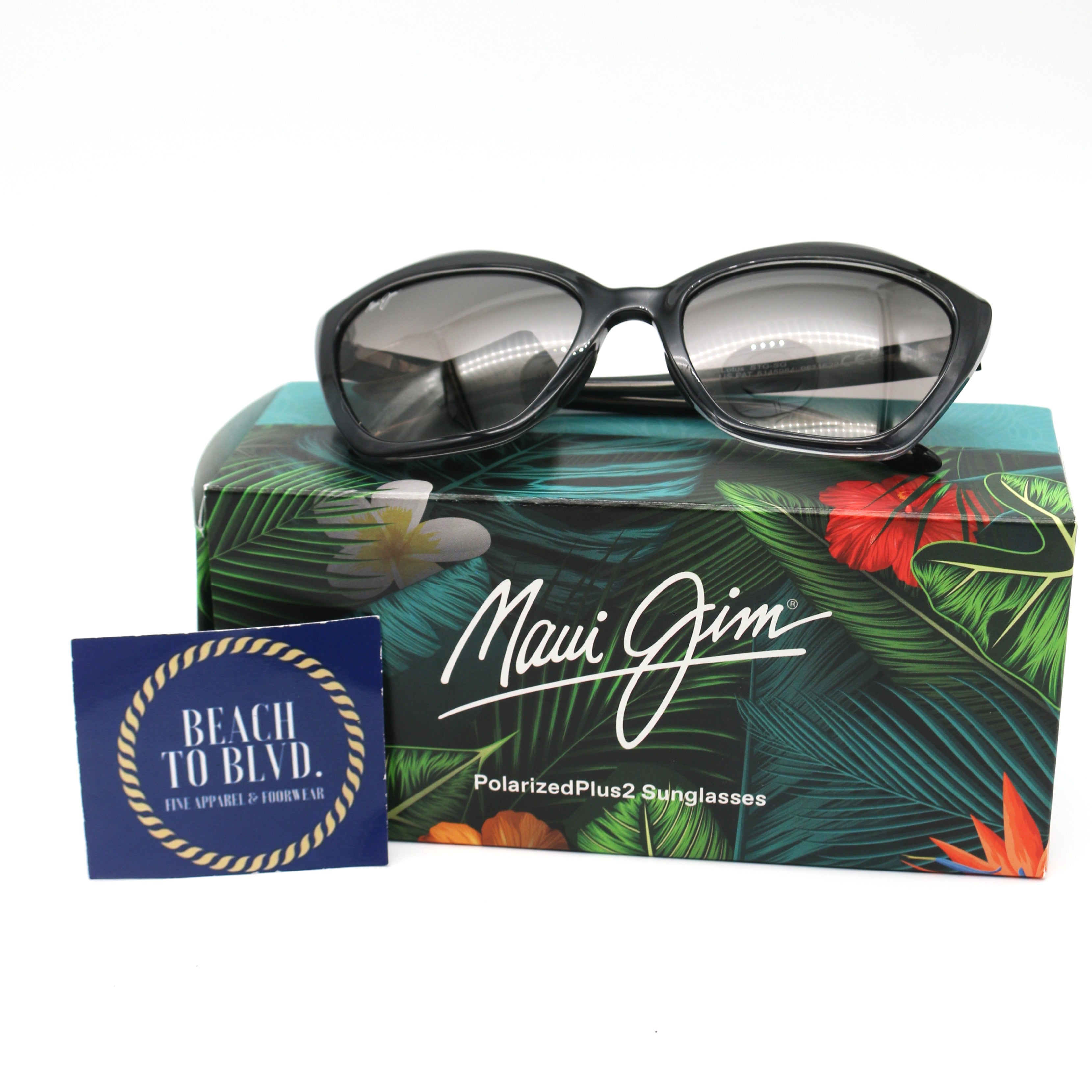 Maui Jim Sunglasses Lotus - Black Fade Frame - Gray Lens - BeachToBlvd