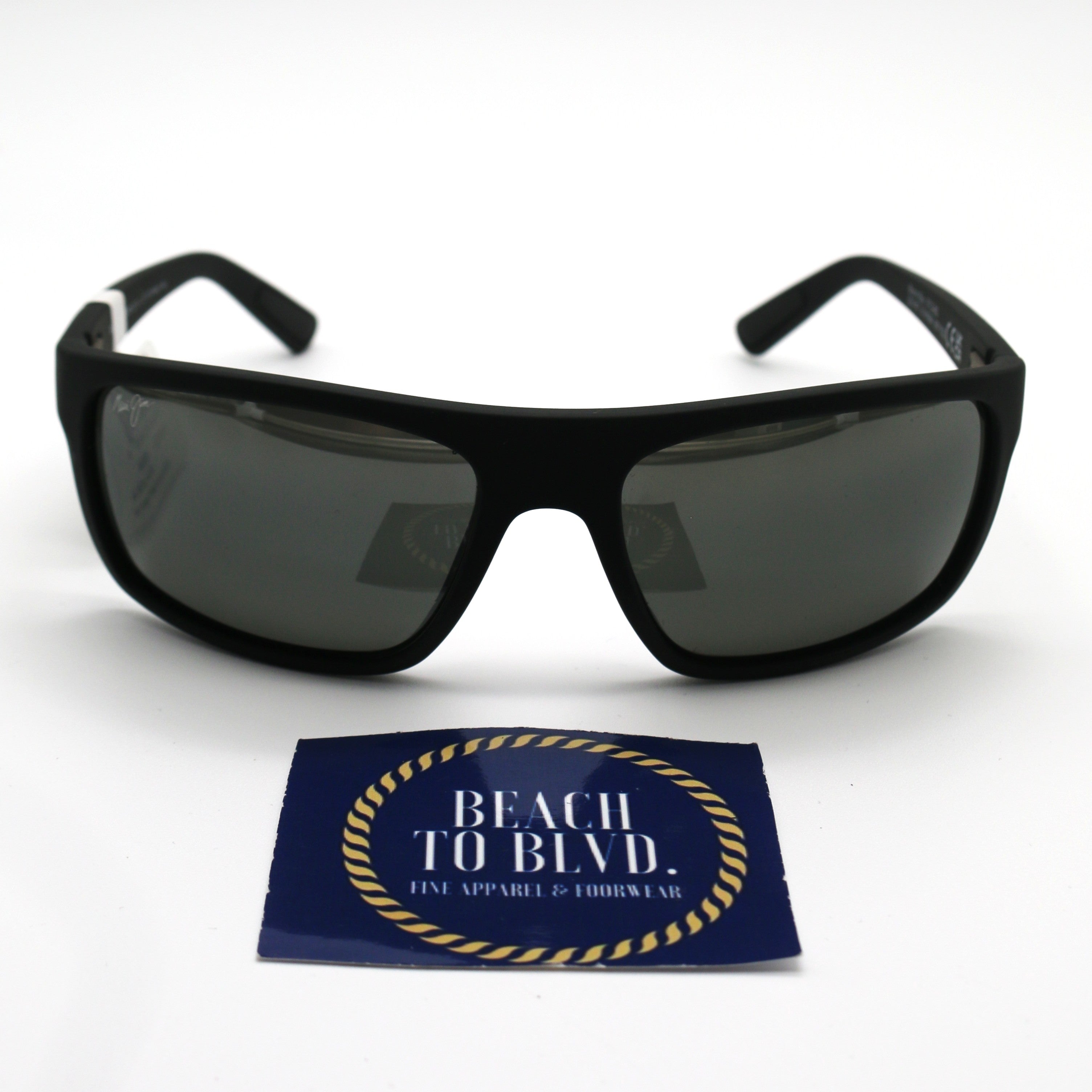 Maui Jim Sunglasses 746-02 Byron Bay - Black Matte Rubber Frame - Gray Lens - BeachToBlvd