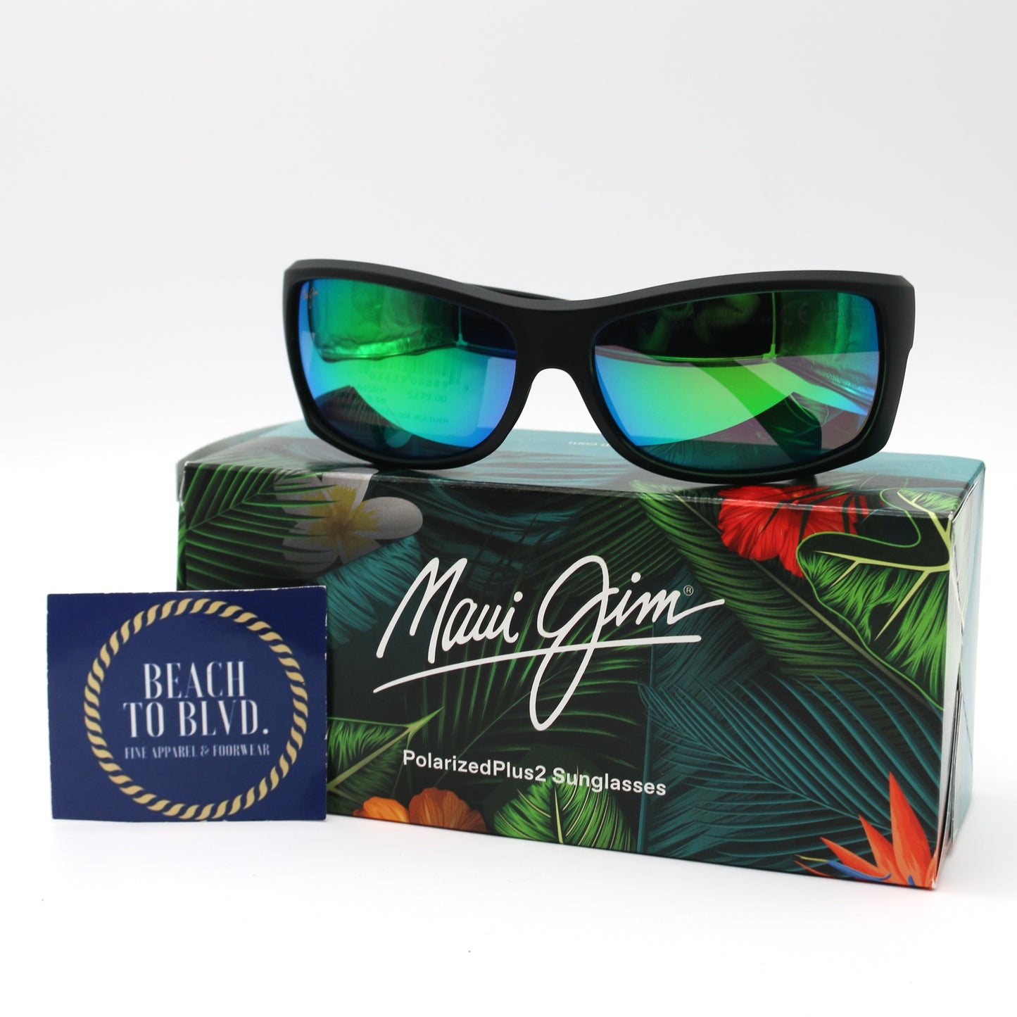 Maui Jim Sunglasses Equator - Matte Black W/Olive Frame - Green Lens