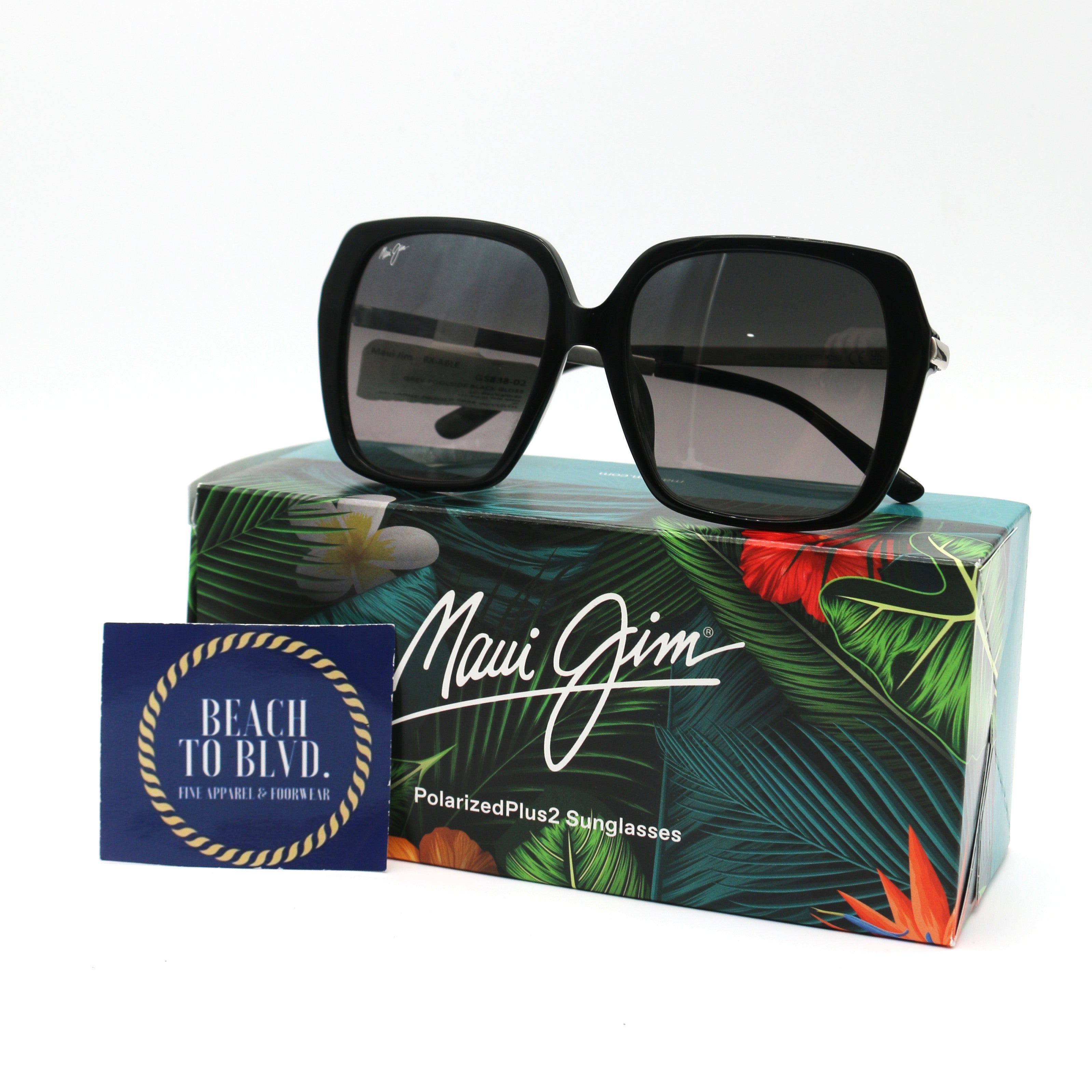 Maui Jim Sunglasses Poolside - Black Gloss Frame - Gray Lens - BeachToBlvd