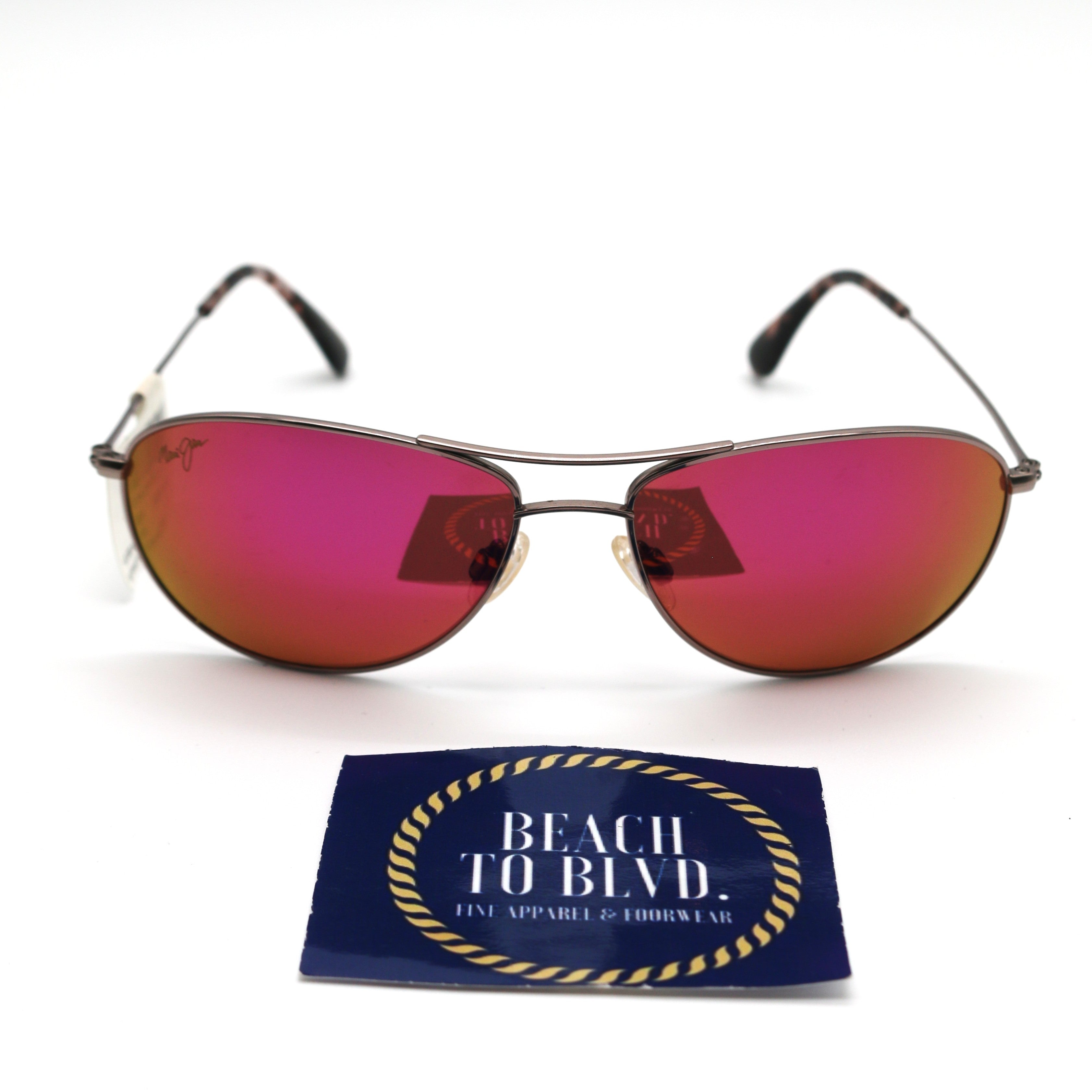 Maui Jim Sunglasses Baby Beach Polarized Aviator Sunglasses Rose Gold Frame With Maui Sunrise Lens - P245-16R - BeachToBlvd