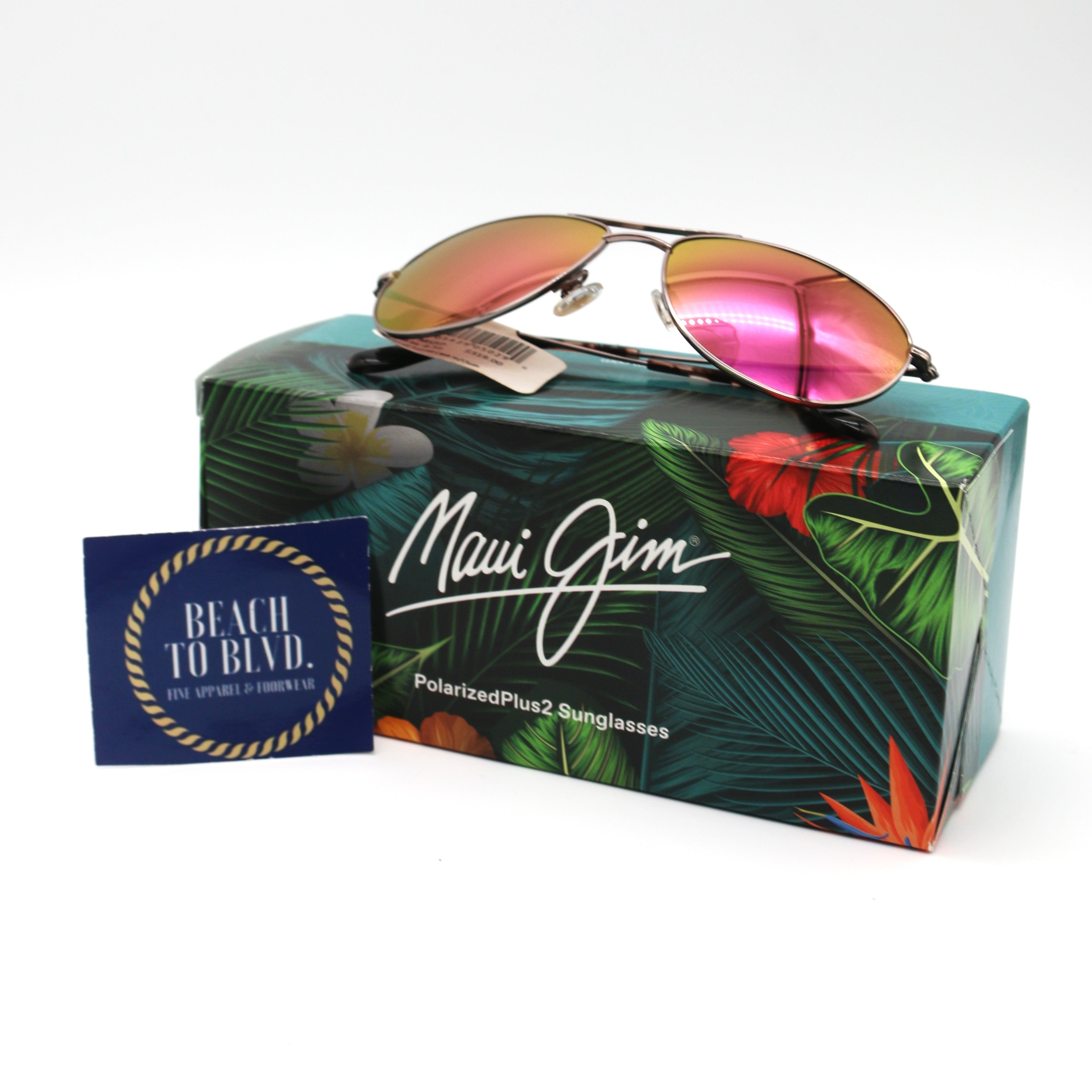 Maui Jim Sunglasses Baby Beach Polarized Aviator Sunglasses Rose Gold Frame With Maui Sunrise Lens - P245-16R - BeachToBlvd