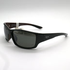 Maui Jim Sunglasses Local Kine - Shiny Black/Grey/Maroon Frame - Gray Lens - BeachToBlvd