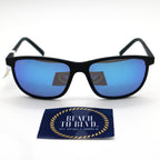 Maui Jim Dragon's Lele Kawa Teeth Polarized Sunglasses - Dark Blue Frame \ Blue Lens - BeachToBlvd