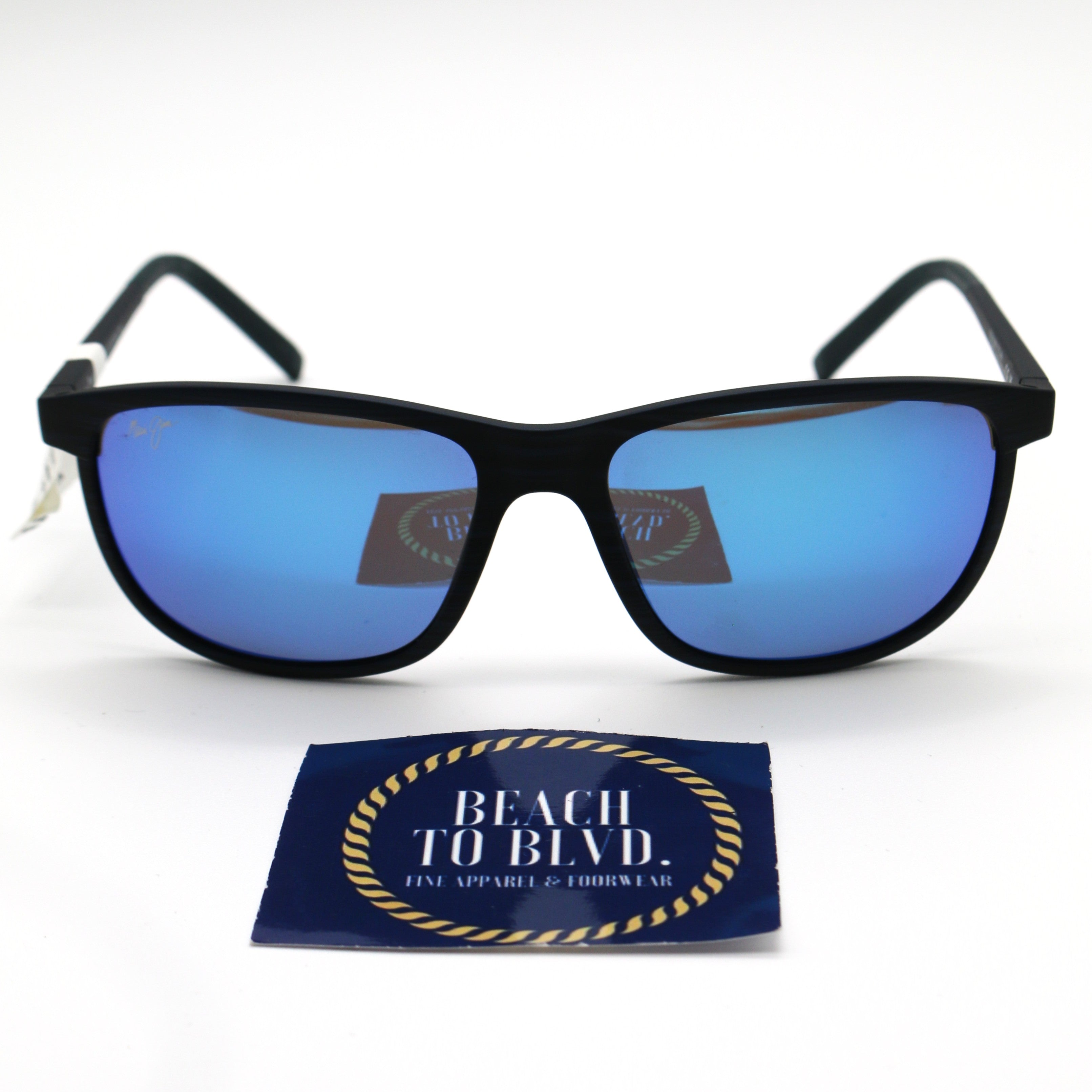 Maui Jim Dragon's Lele Kawa Teeth Polarized Sunglasses - Dark Blue Frame \ Blue Lens - BeachToBlvd