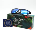Maui Jim Dragon's Lele Kawa Teeth Polarized Sunglasses - Dark Blue Frame \ Blue Lens - BeachToBlvd