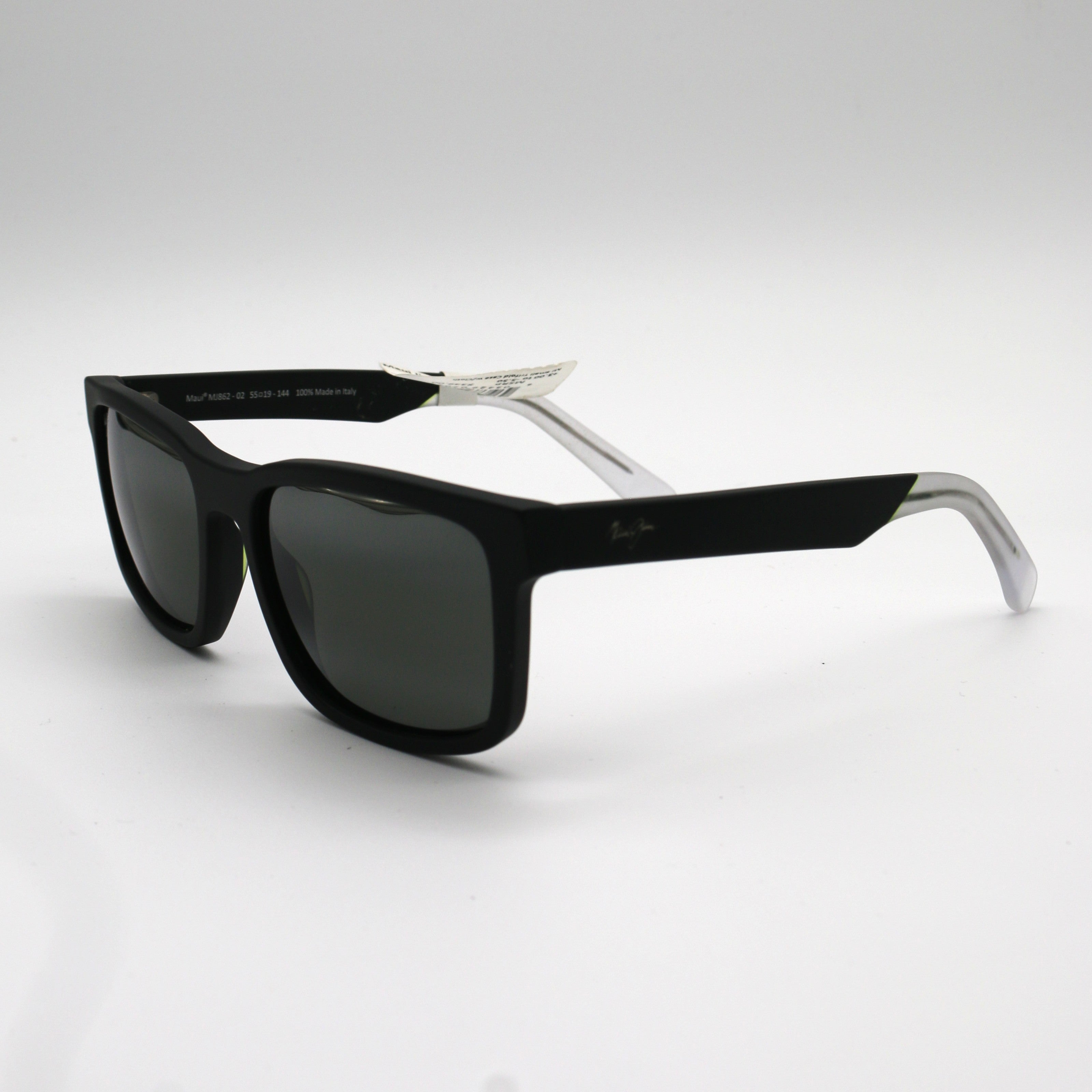 Maui Jim Sunglasses Stone Shack - Matte Black Frame W/Crystal Tips - Gray Lens - BeachToBlvd