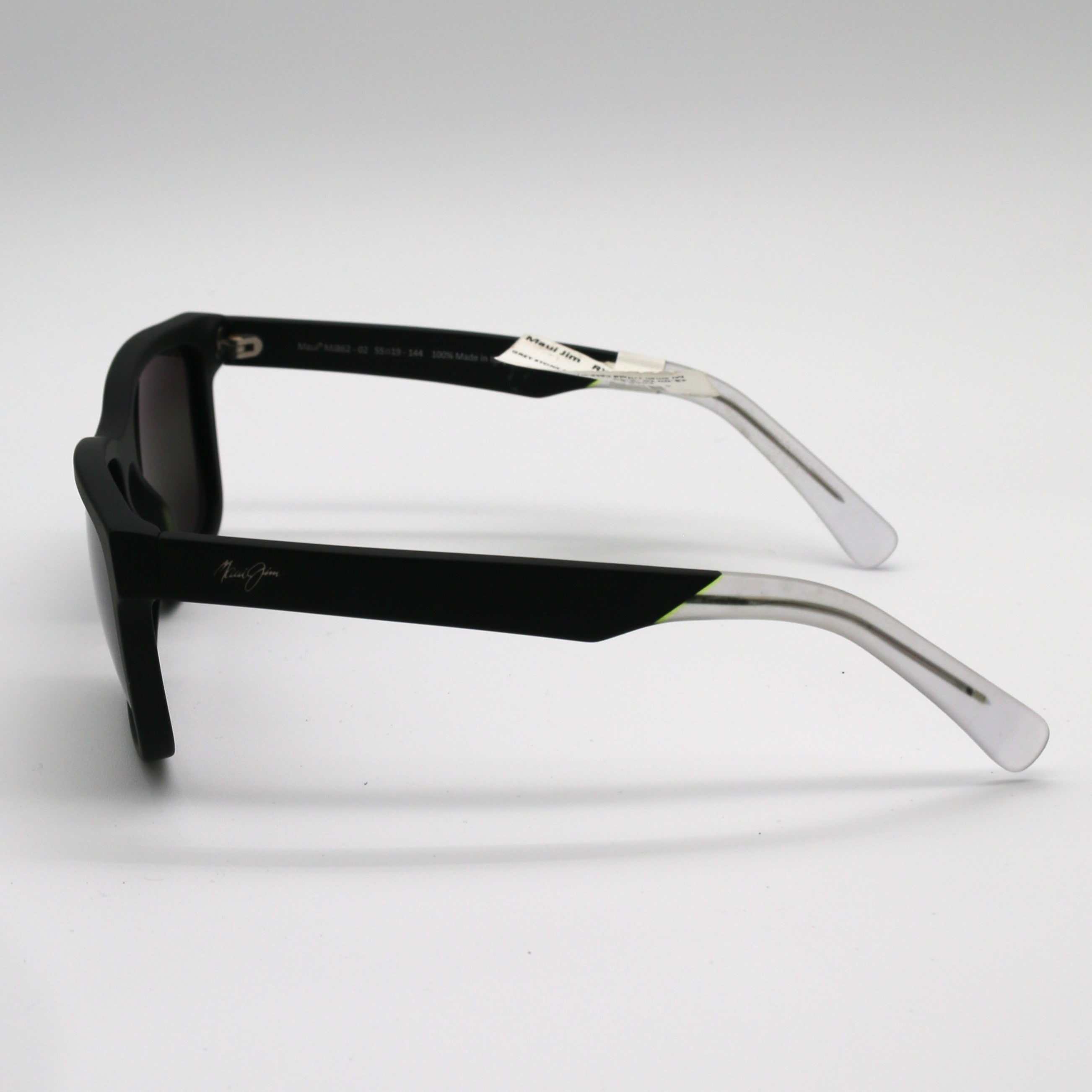 Maui Jim Sunglasses Stone Shack - Matte Black Frame W/Crystal Tips - Gray Lens - BeachToBlvd