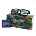 Maui Jim Sunglasses Stone Shack - Matte Black Frame W/Crystal Tips - Gray Lens - BeachToBlvd