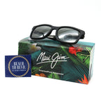 Maui Jim Sunglasses Stone Shack - Matte Black Frame W/Crystal Tips - Gray Lens - BeachToBlvd