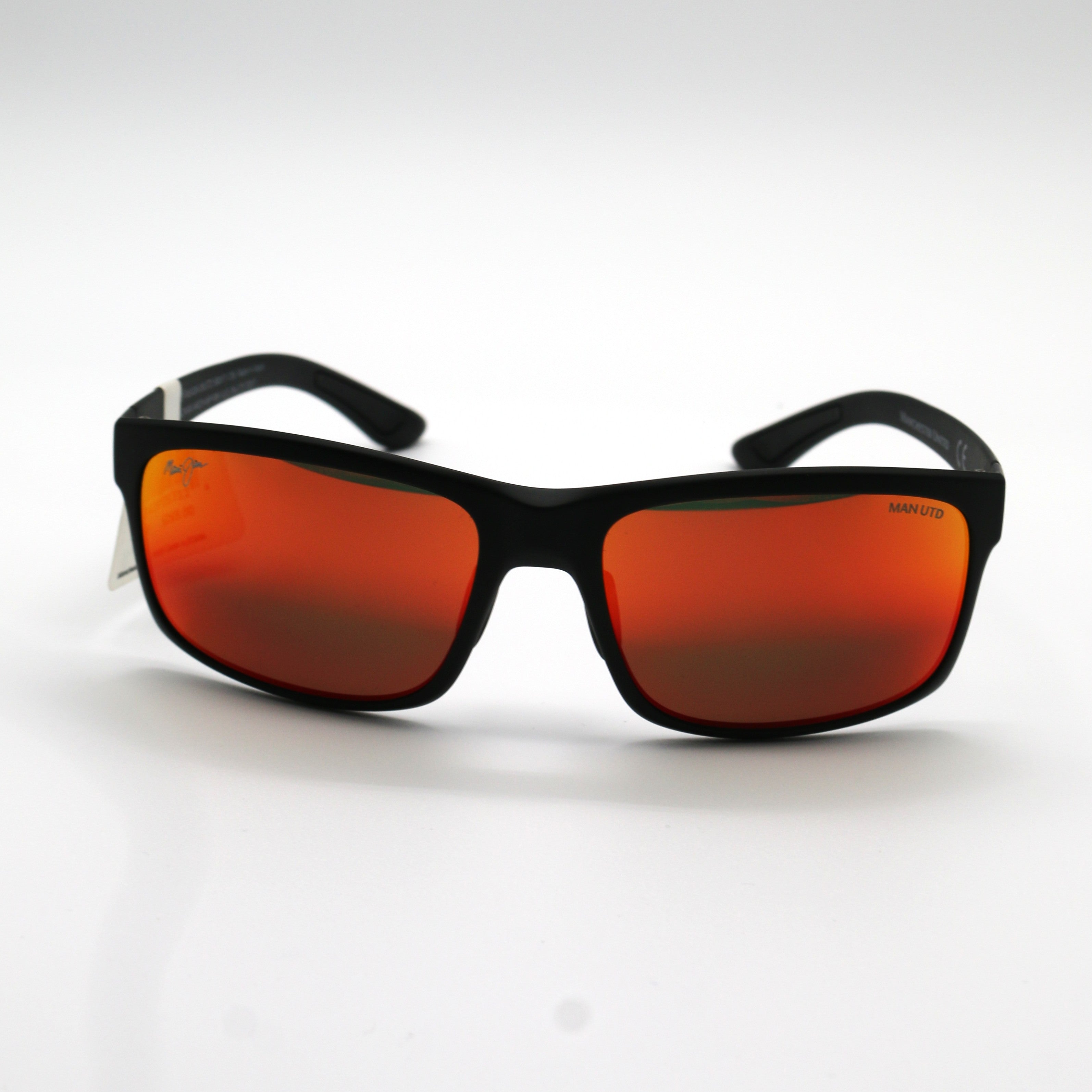 Maui Jim Sunglasses Pokowai Arch - Manchester United Black Matte Frame - Red Lens - BeachToBlvd