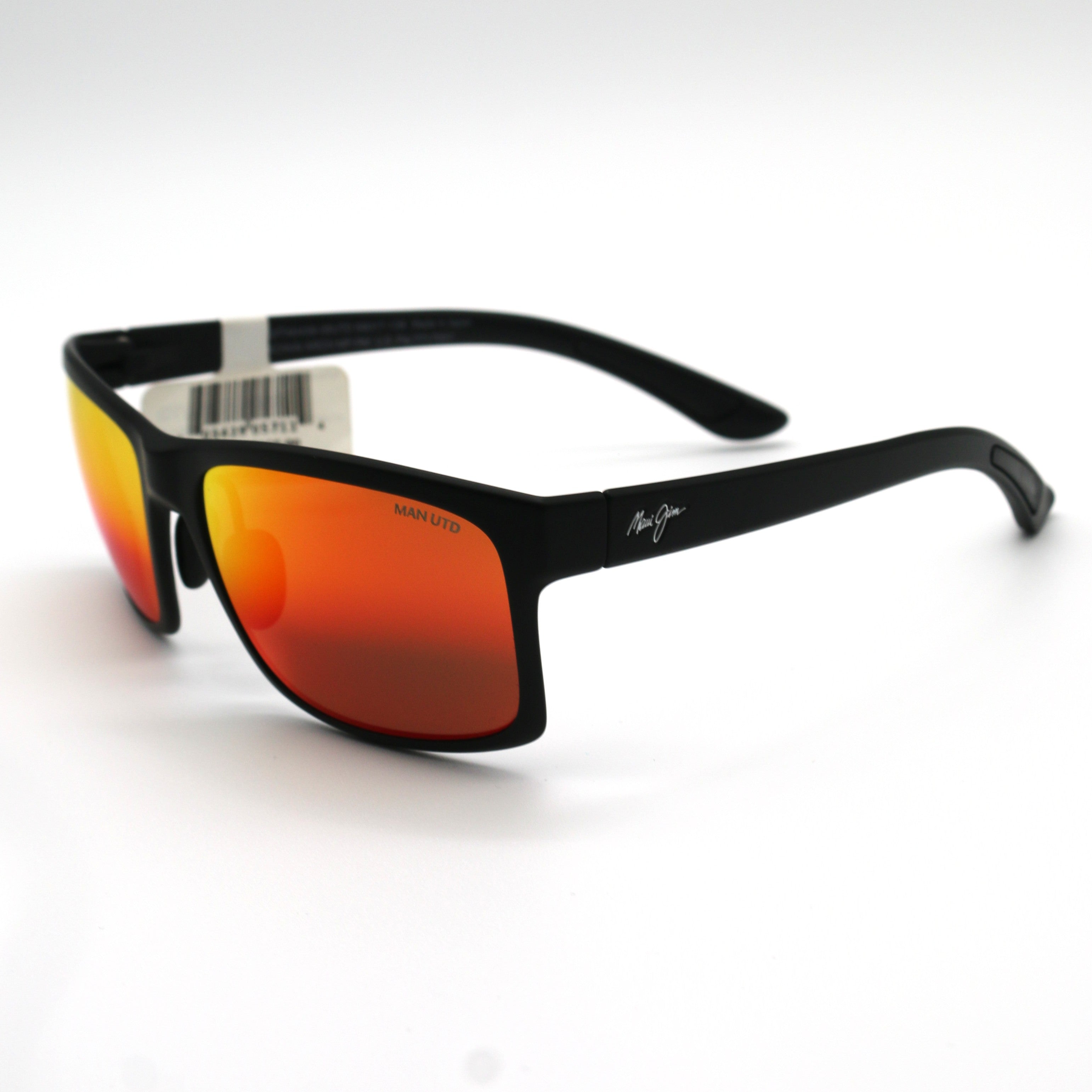 Maui Jim Sunglasses Pokowai Arch - Manchester United Black Matte Frame - Red Lens - BeachToBlvd