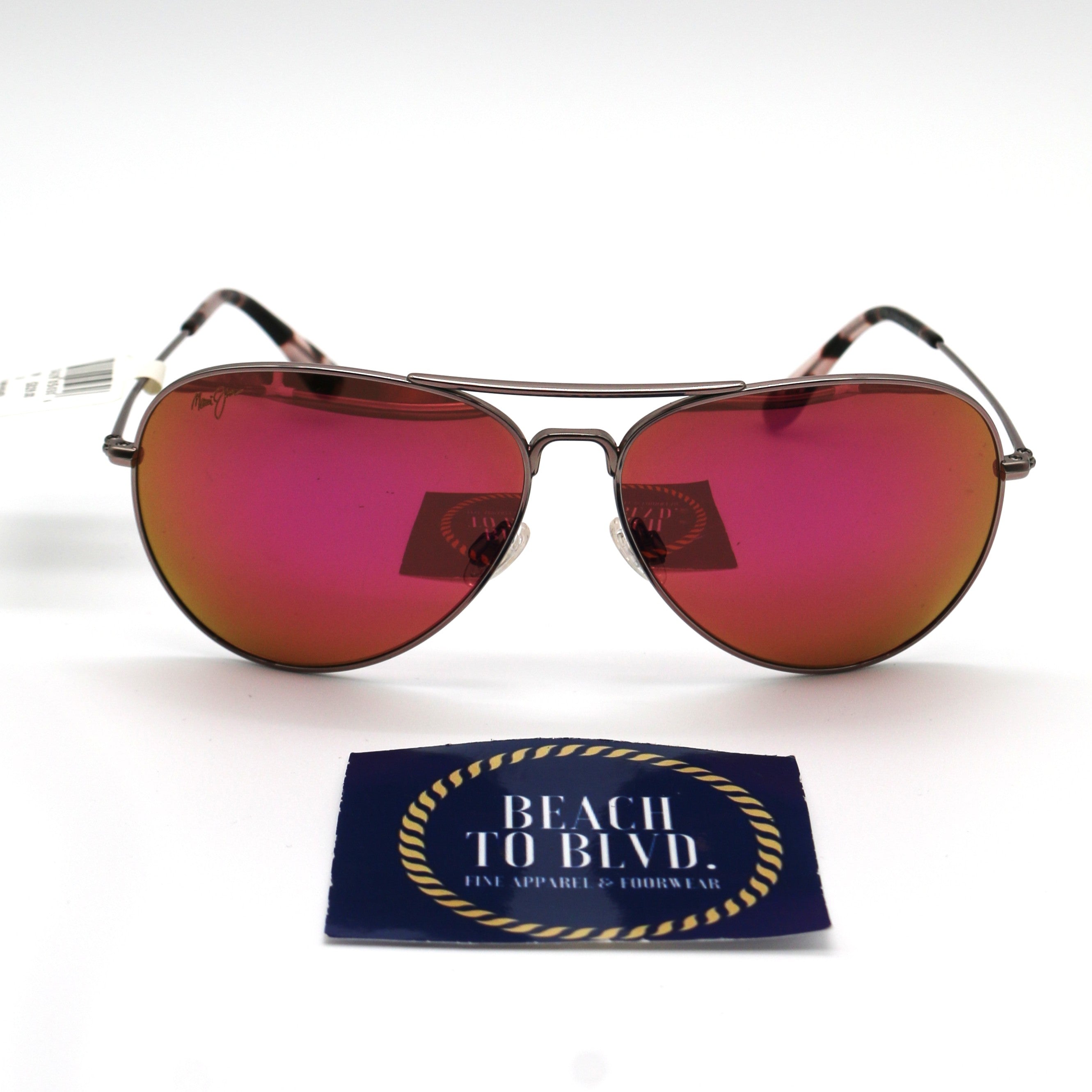Maui Jim Mavericks Polarized Maui Sunrise Pilot Unisex Sunglasses - Rose Gold Frame - BeachToBlvd