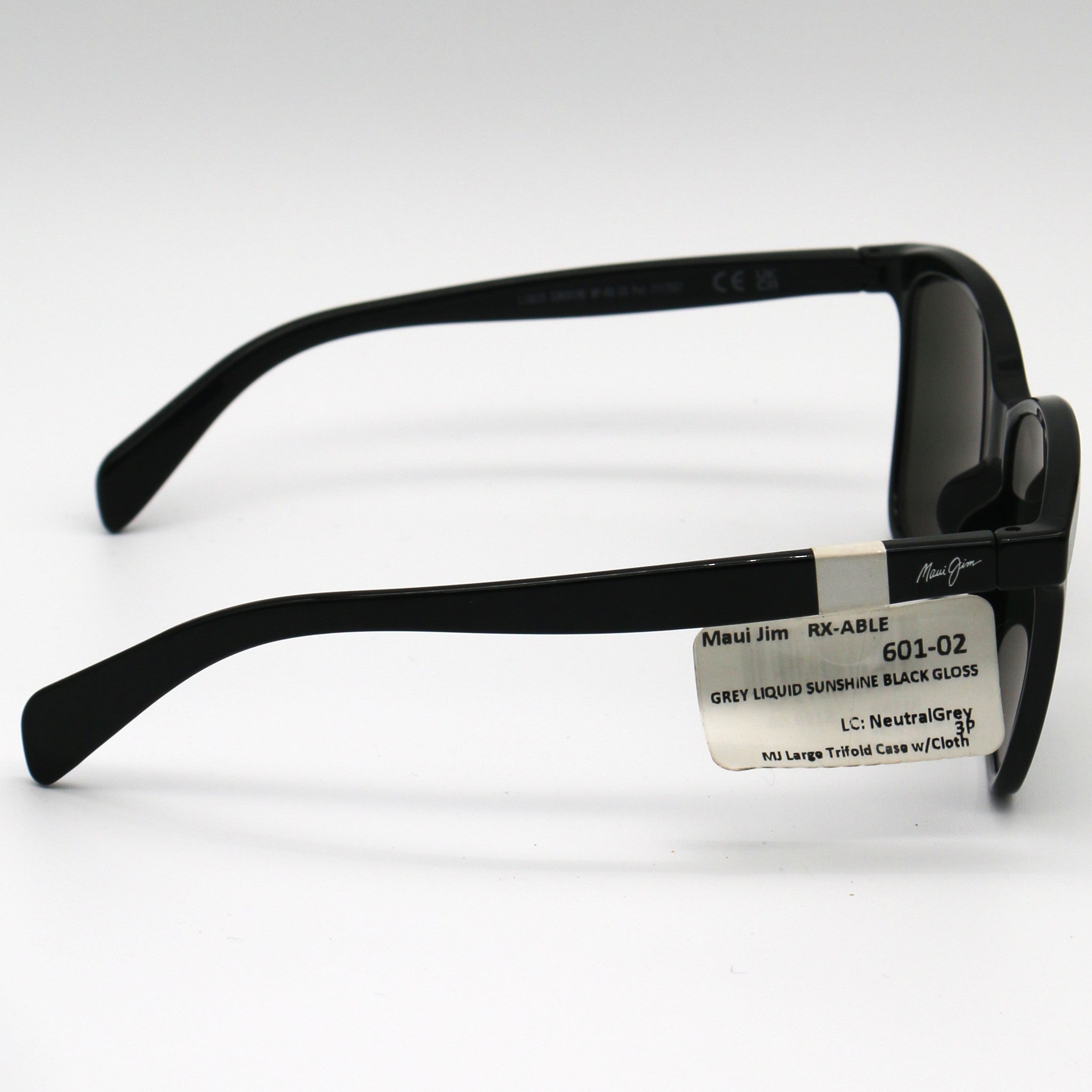 Maui Jim Sunglasses Liquid Sunshine Sunglasses Black Gloss Frame, Grey Lens - 601-02 - BeachToBlvd