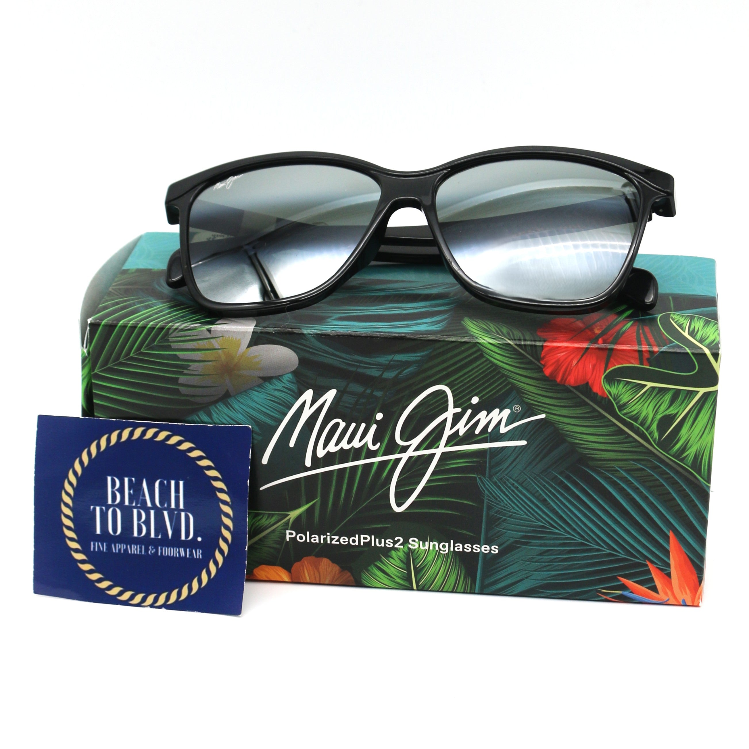 Maui Jim Sunglasses Liquid Sunshine Sunglasses Black Gloss Frame, Grey Lens - 601-02 - BeachToBlvd