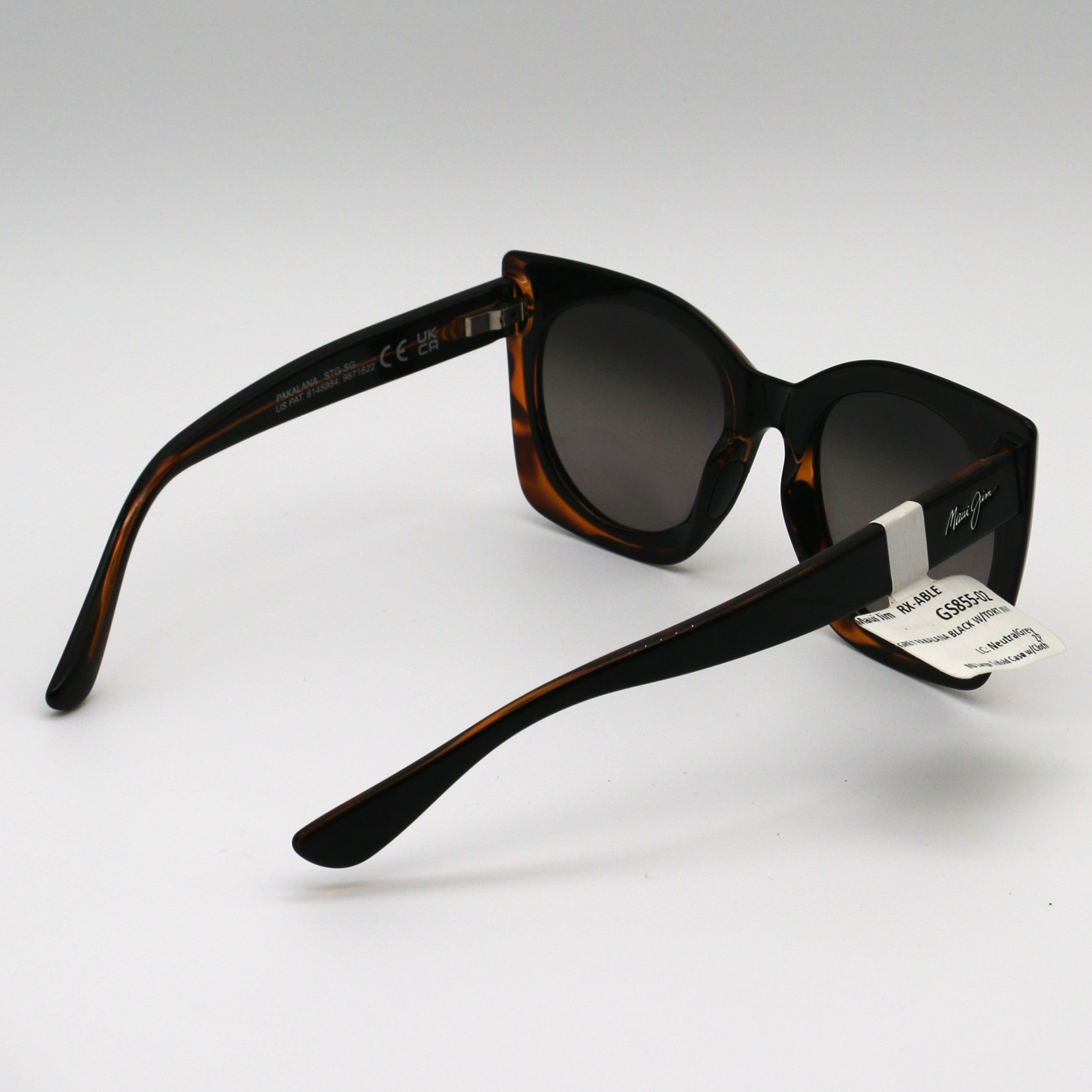 Maui Jim Sunglasses Pakalana - Black W/Tortoise Int Frame - Gray Lens - BeachToBlvd