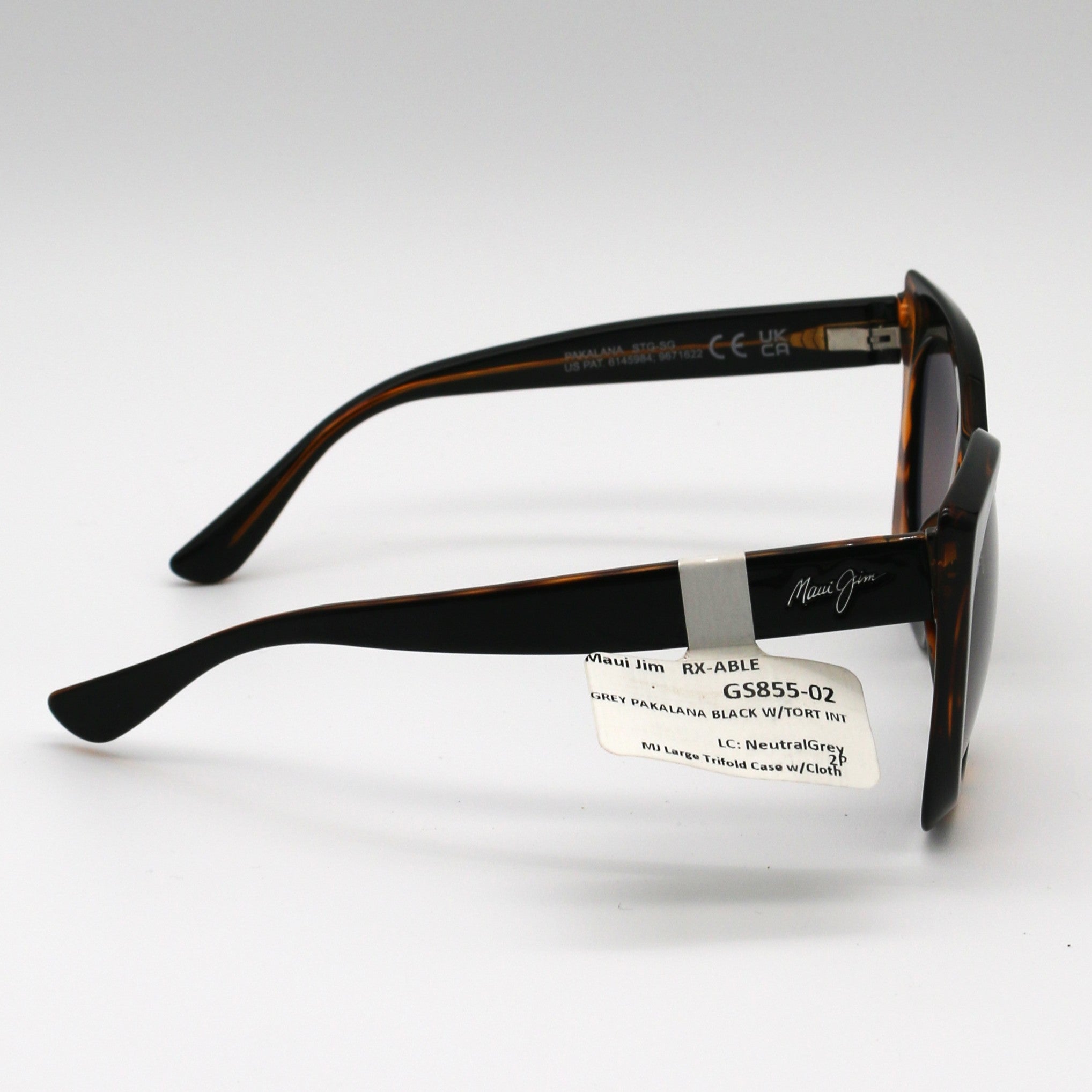 Maui Jim Sunglasses Pakalana - Black W/Tortoise Int Frame - Gray Lens - BeachToBlvd