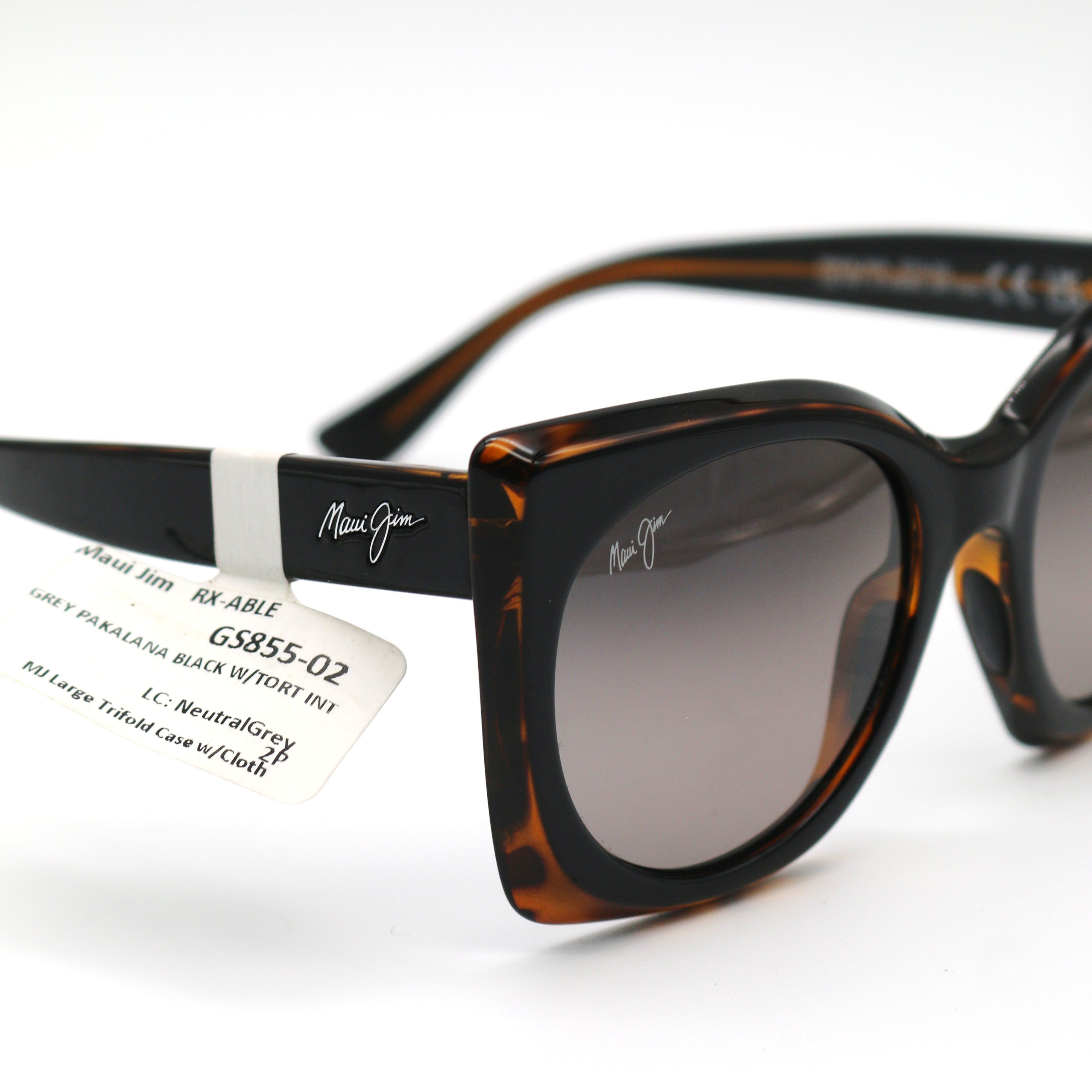 Maui Jim Sunglasses Pakalana - Black W/Tortoise Int Frame - Gray Lens - BeachToBlvd