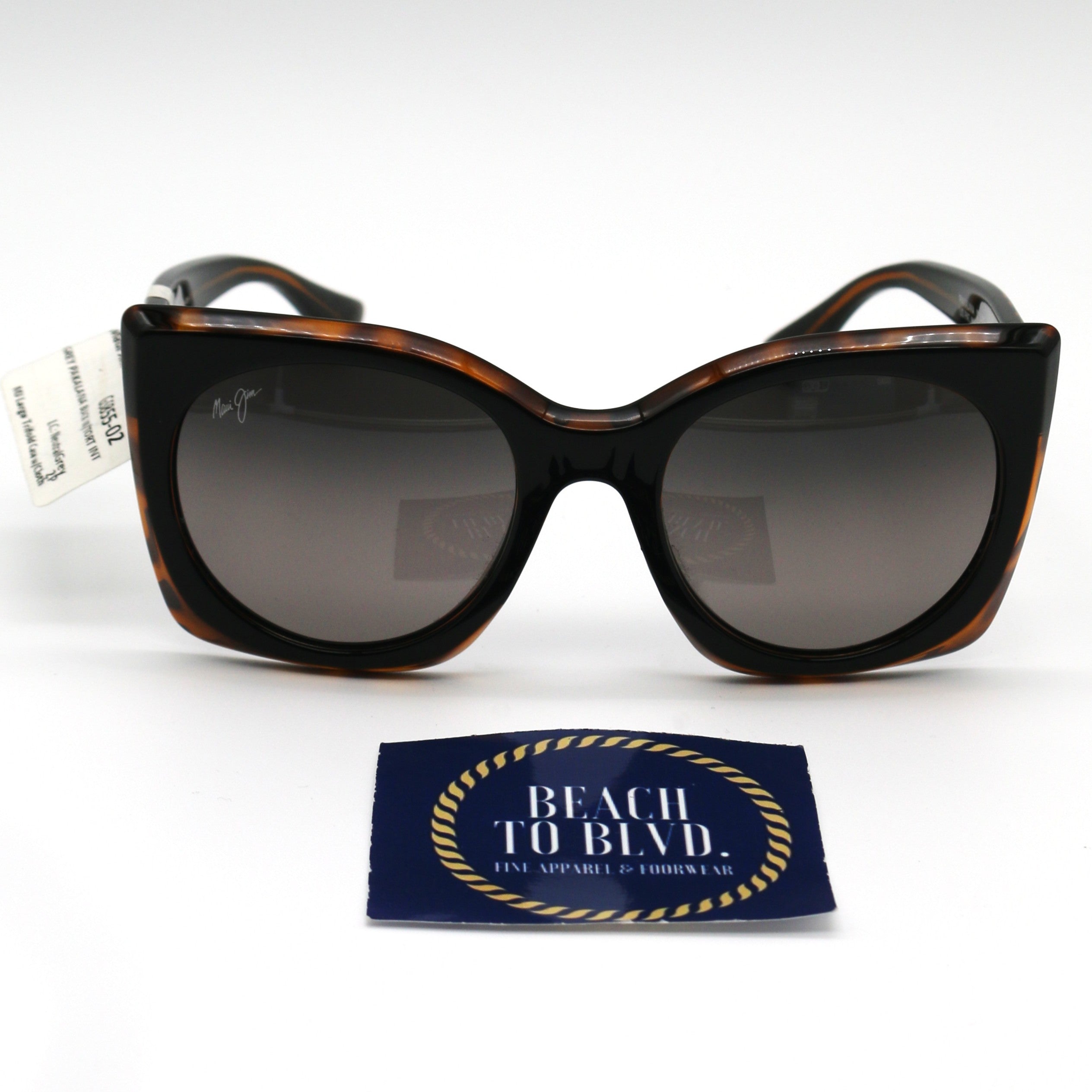 Maui Jim Sunglasses Pakalana - Black W/Tortoise Int Frame - Gray Lens - BeachToBlvd