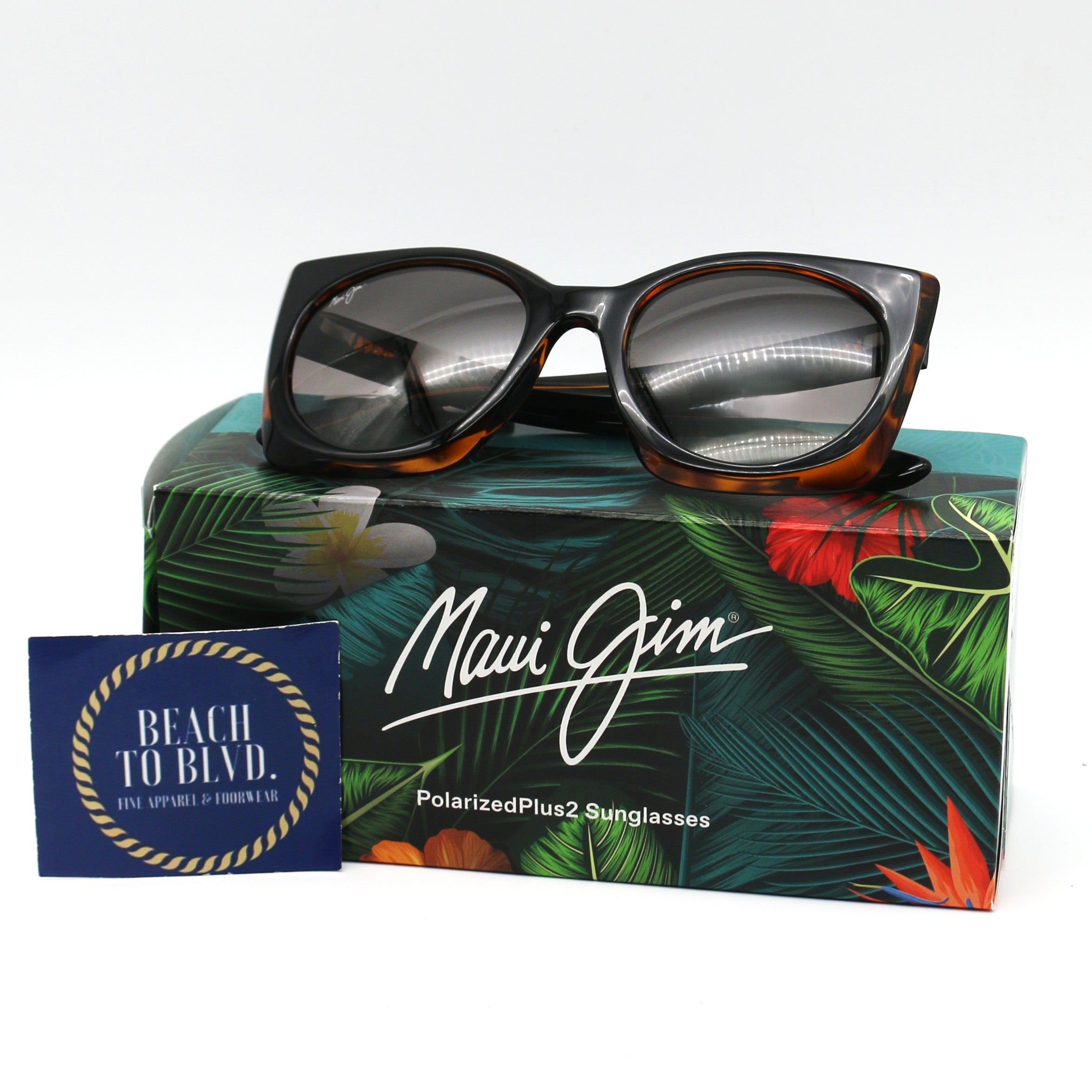 Maui Jim Sunglasses Pakalana - Black W/Tortoise Int Frame - Gray Lens - BeachToBlvd