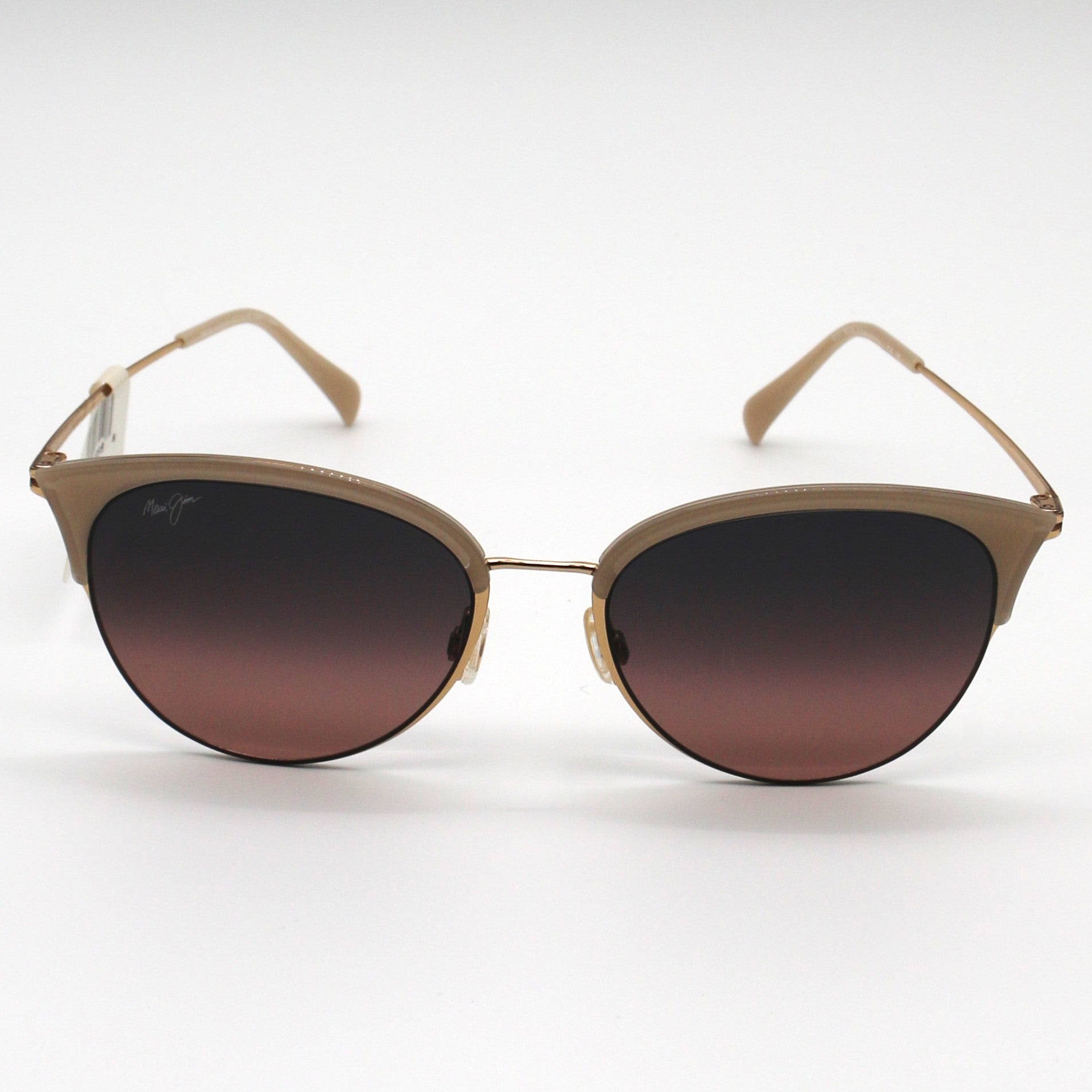 Maui Jim Sunglasses Olili Sunglasses Milky Almond Frame With Rose Lenses - Rs330-05 - BeachToBlvd