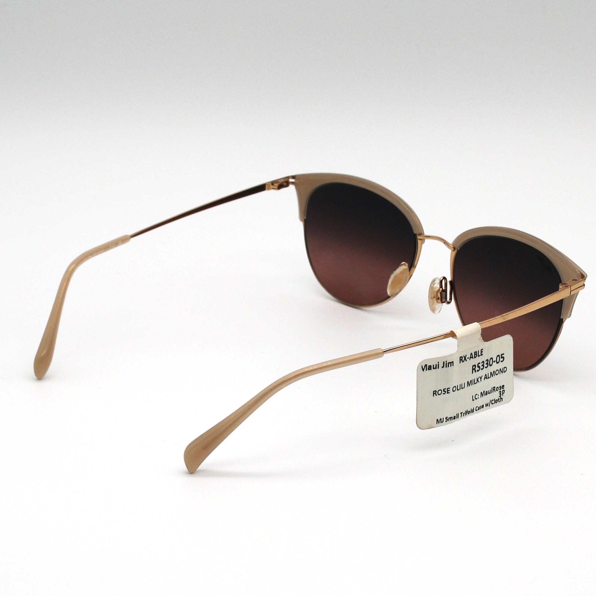 Maui Jim Sunglasses Olili Sunglasses Milky Almond Frame With Rose Lenses - Rs330-05 - BeachToBlvd